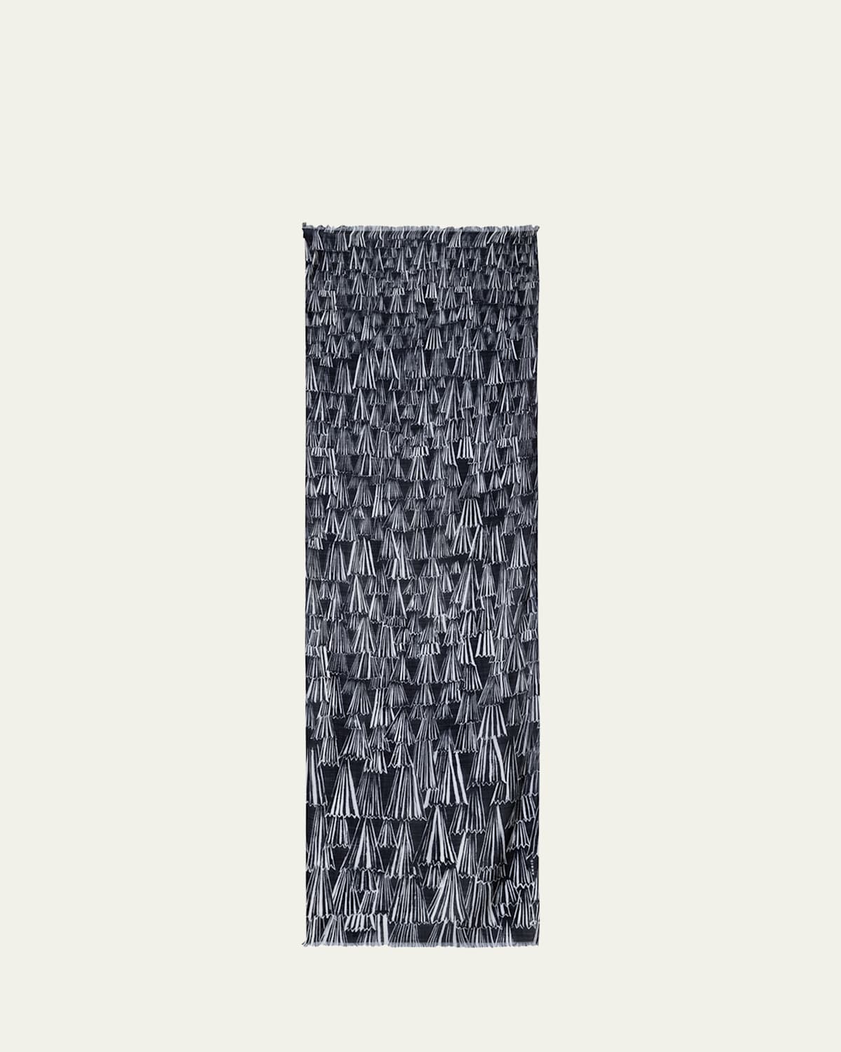 Cashmere Silk Asagao Print Scarf