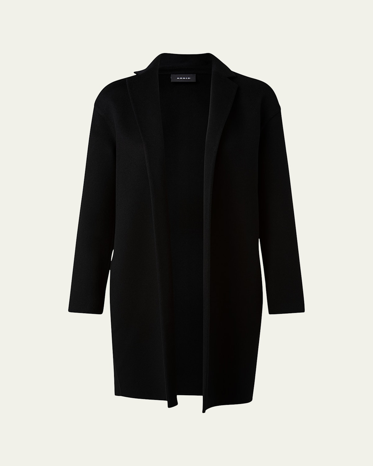 Akris Mae Brushed Cashmere Coat In Black