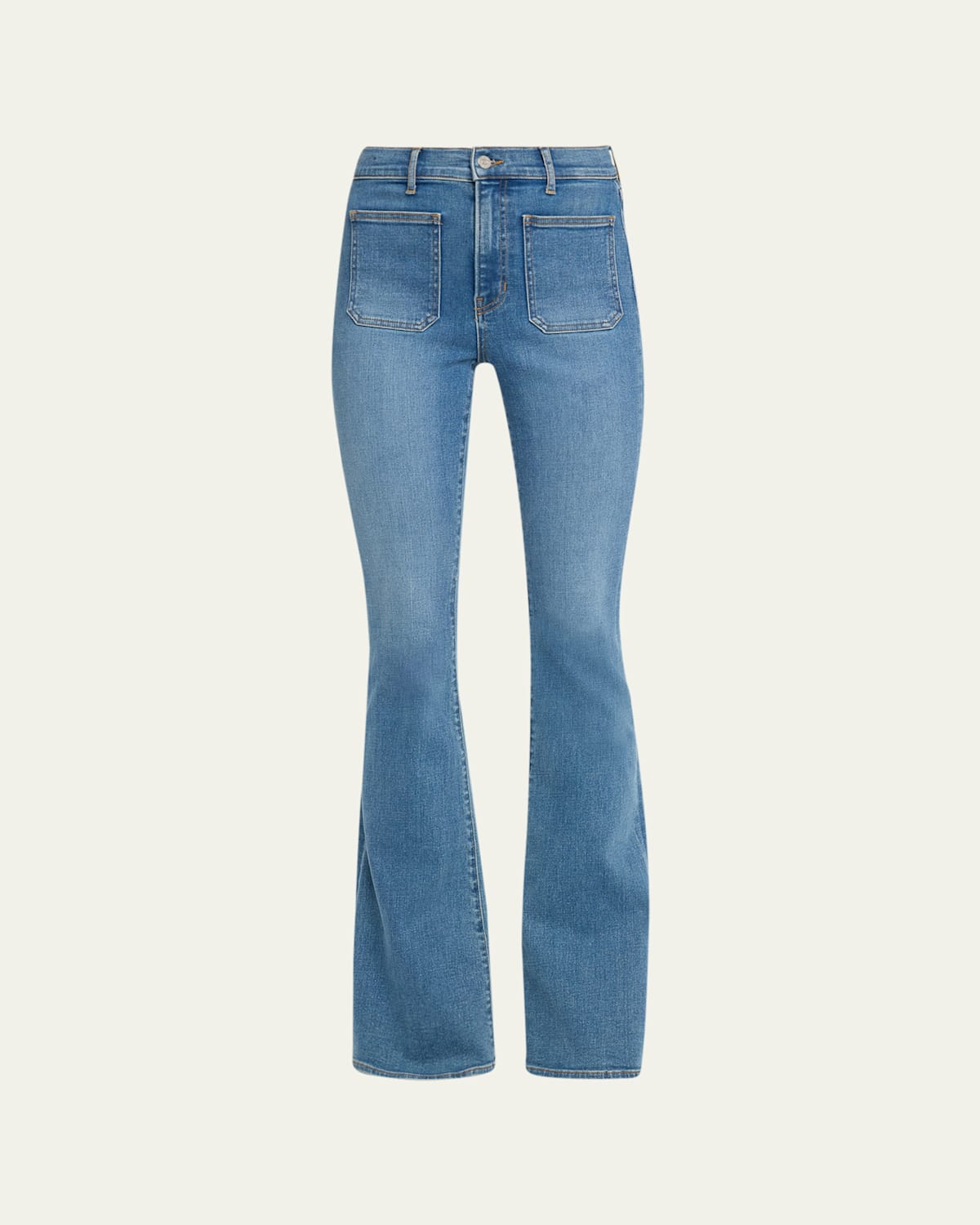 Veronica Beard Beverly Skinny Flare Patch Pocket Jeans In Brown