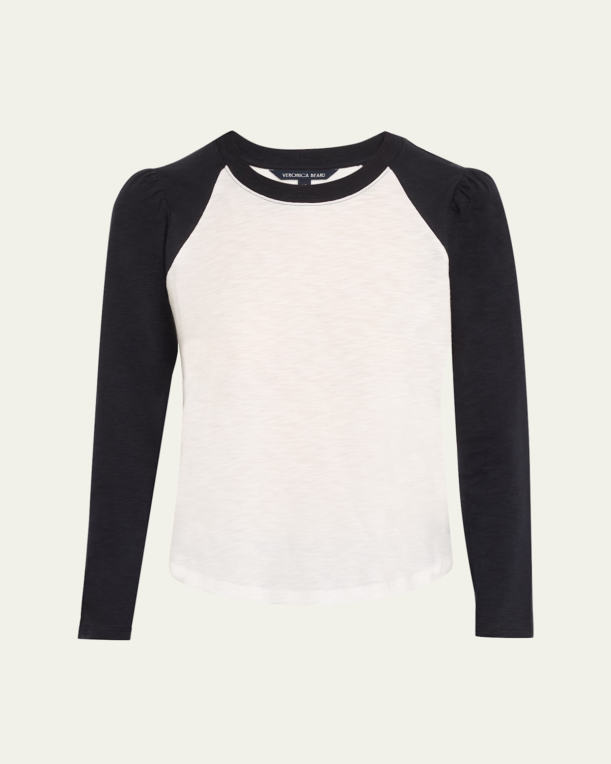 Veronica Beard Mason Long-sleeve Baseball Tee In White