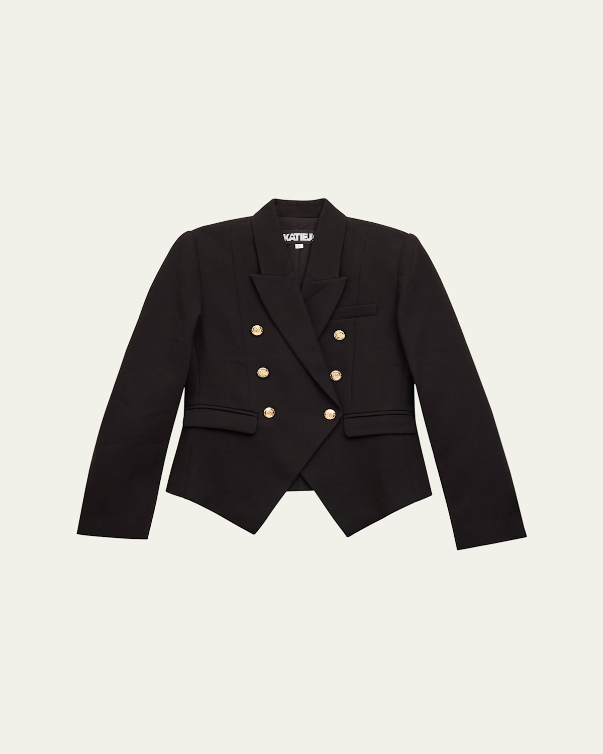Katiej Nyc Girl's Houndstooth-print Blazer In Black
