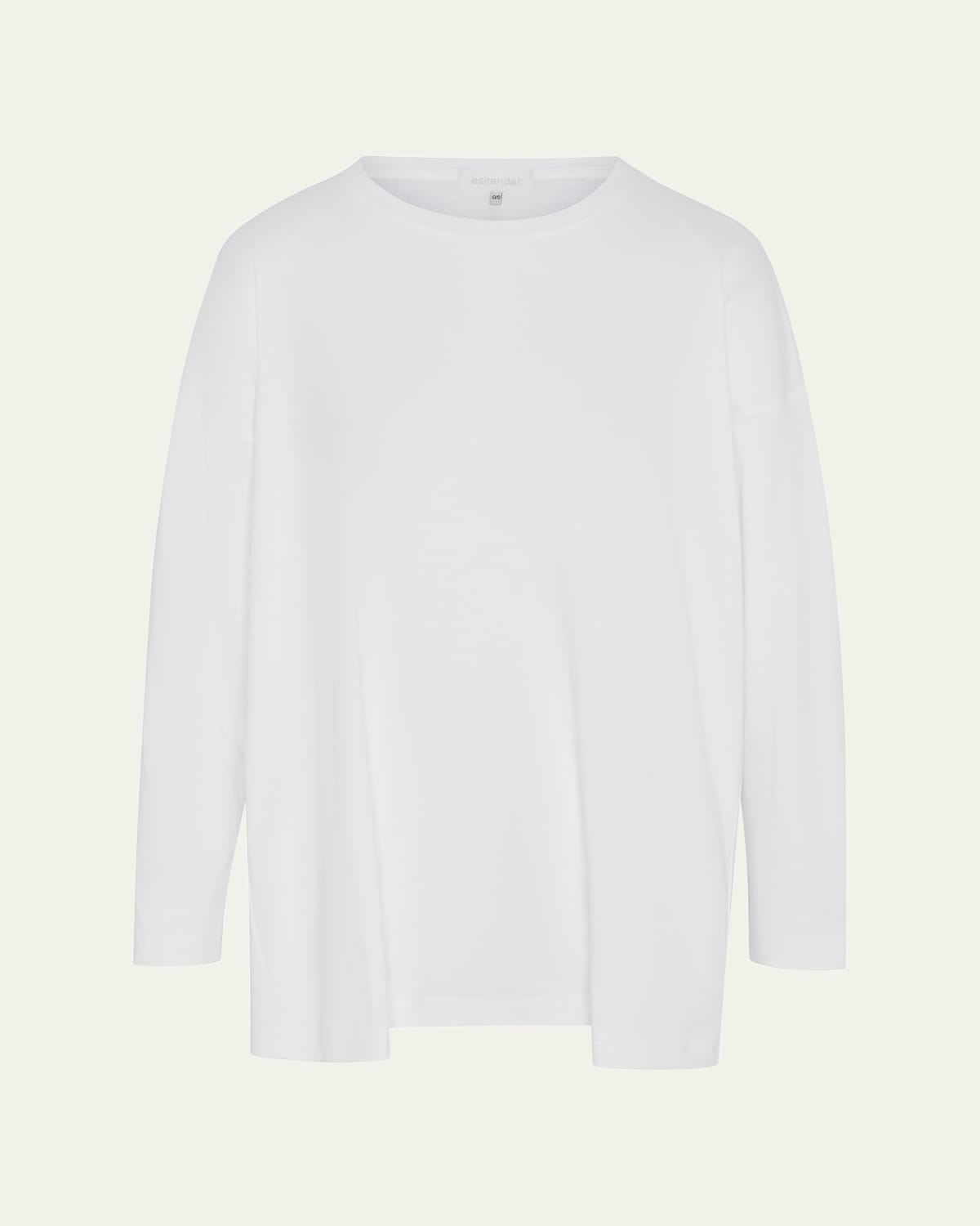 Side Panelled Round Neck Long Sleeve T-Shirt (Mid Plus Length)