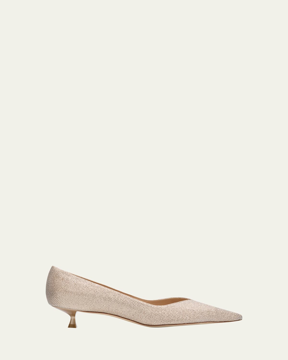 Stuart Weitzman Stuart Pointed Toe Kitten Heel Pumps In Poudre