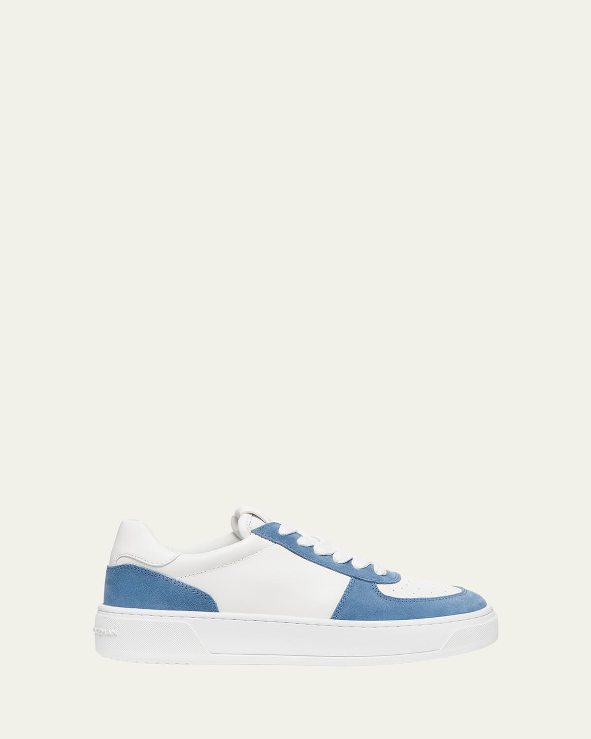 Mixed Leather Courtside Low-Top Sneakers