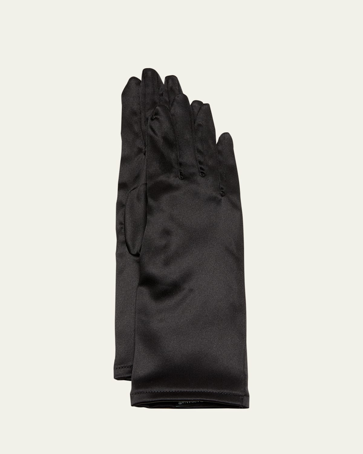 Shop Dolce & Gabbana Sfilata Short Black Satin Gloves In Nero