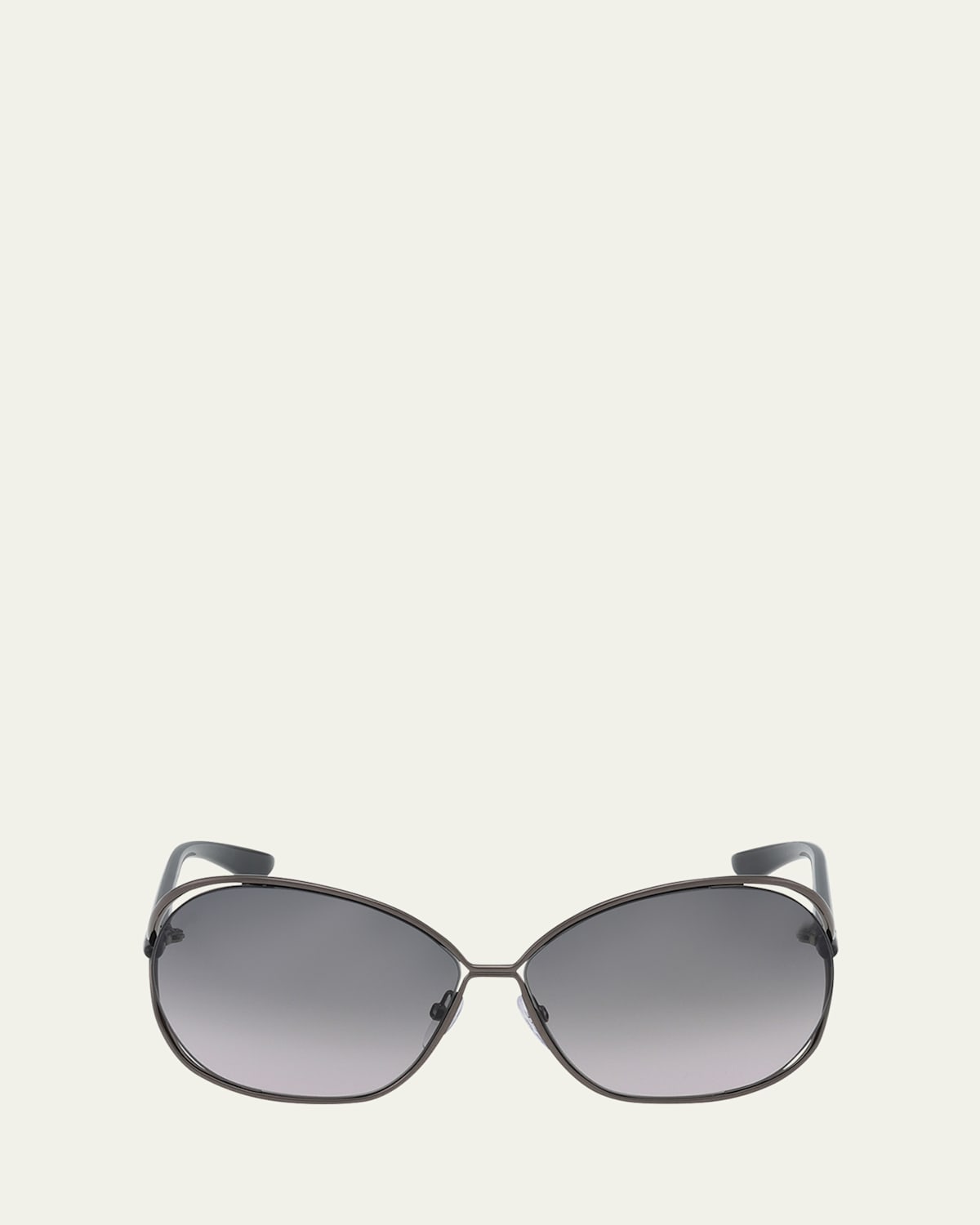 Tom Ford Blue Blocking Acetate & Metal Round Glasses In Shiny Dark Gunmetal Shiny Black