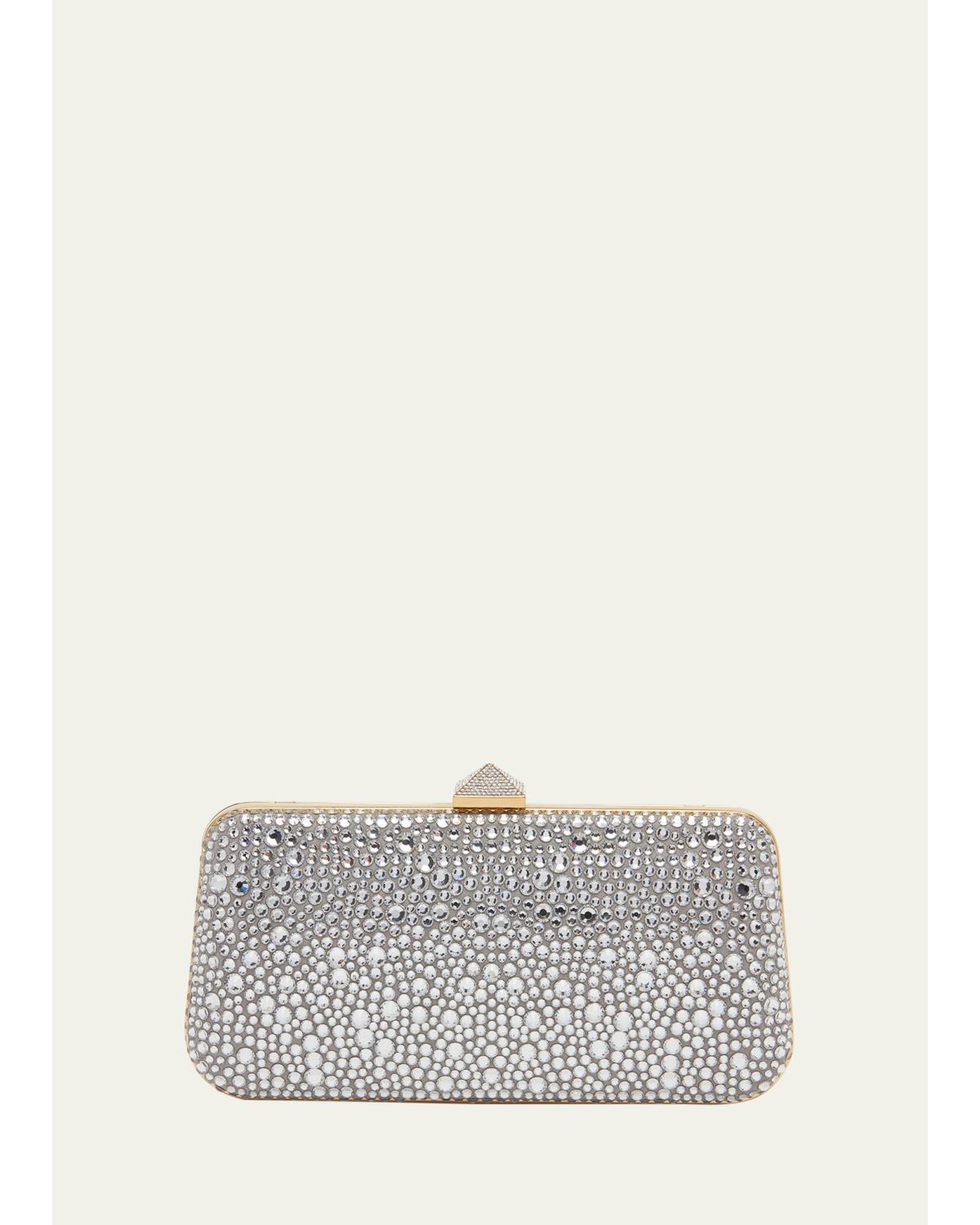 Valentino Garavani Carry Secrets Sparkling Rhinestones Clutch Bag In Crystal