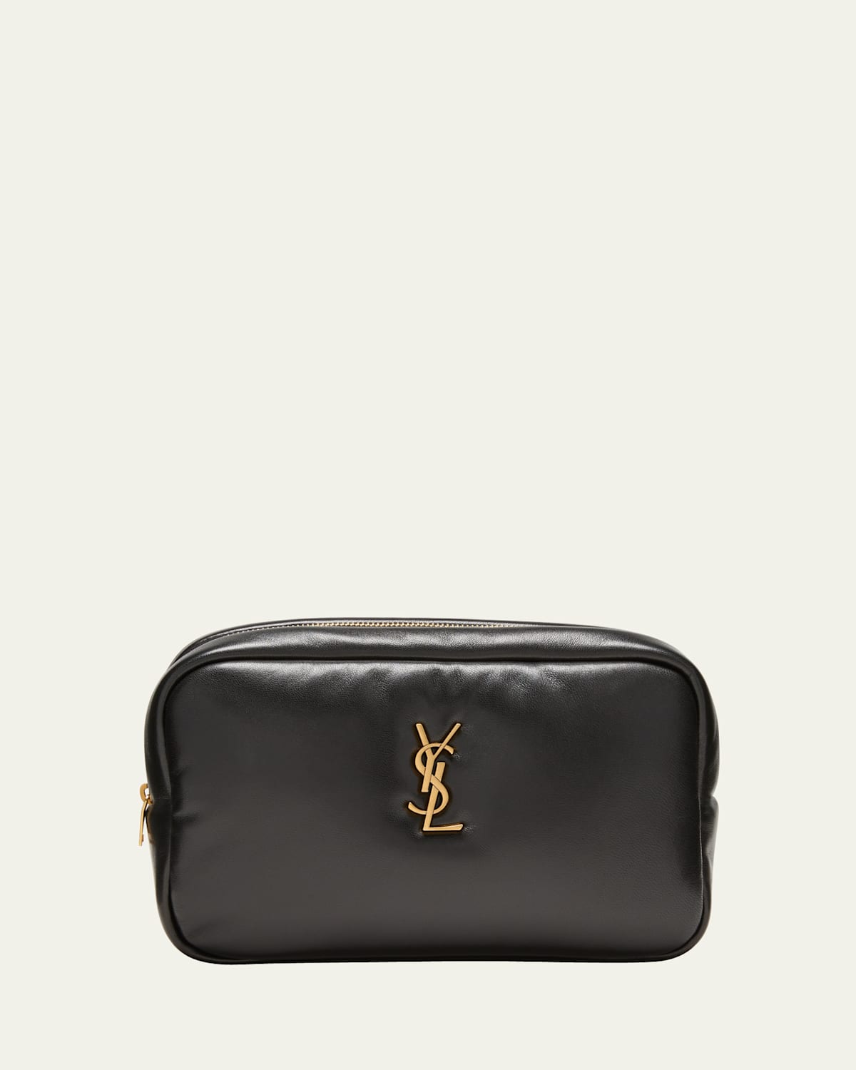 Cassandre Medium YSL Cosmetic Pouch in Smooth Padded Leather