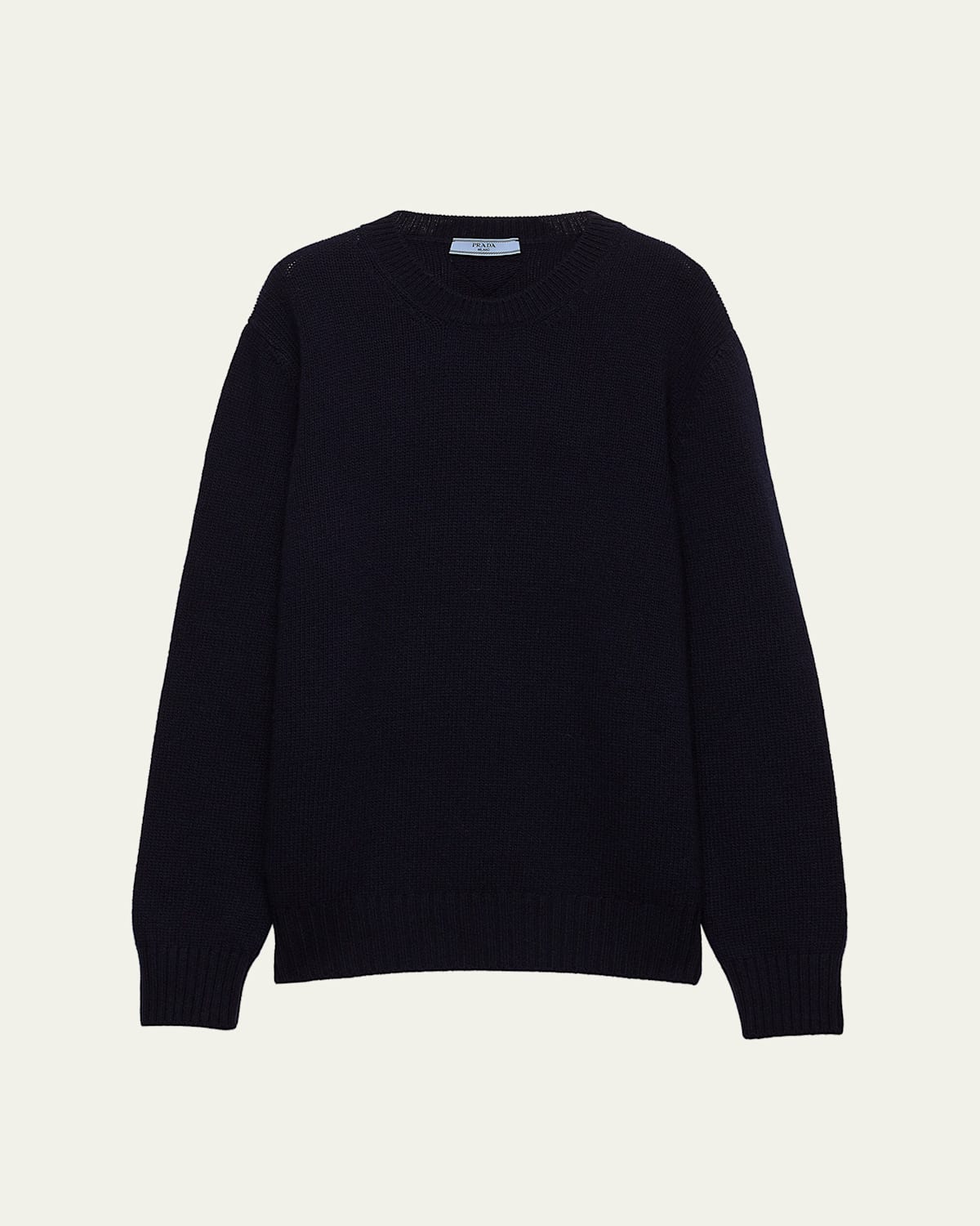Prada Cashmere Wool Crew-neck Sweater In Blue