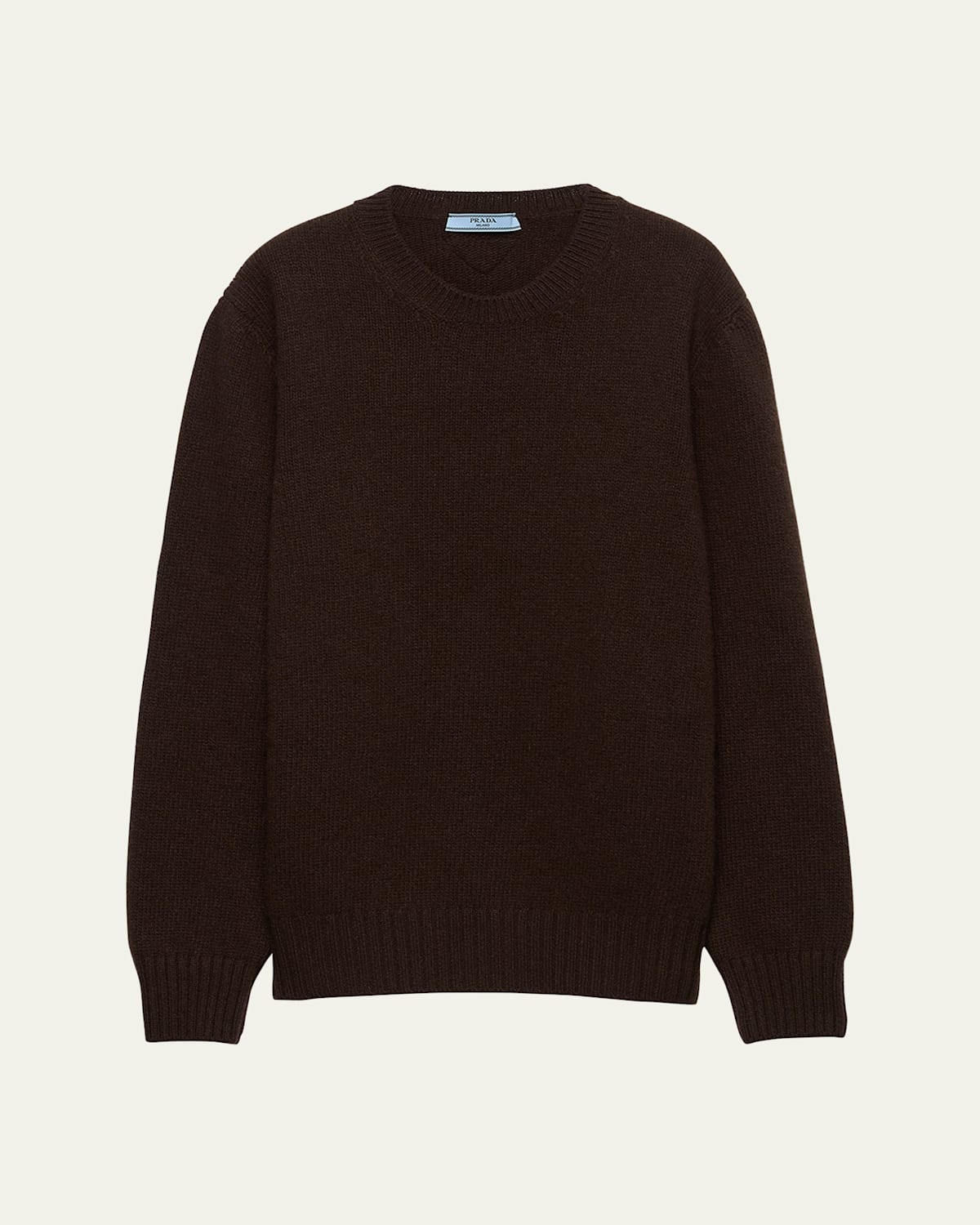 Prada Cashmere Wool Crew-neck Sweater In Brown