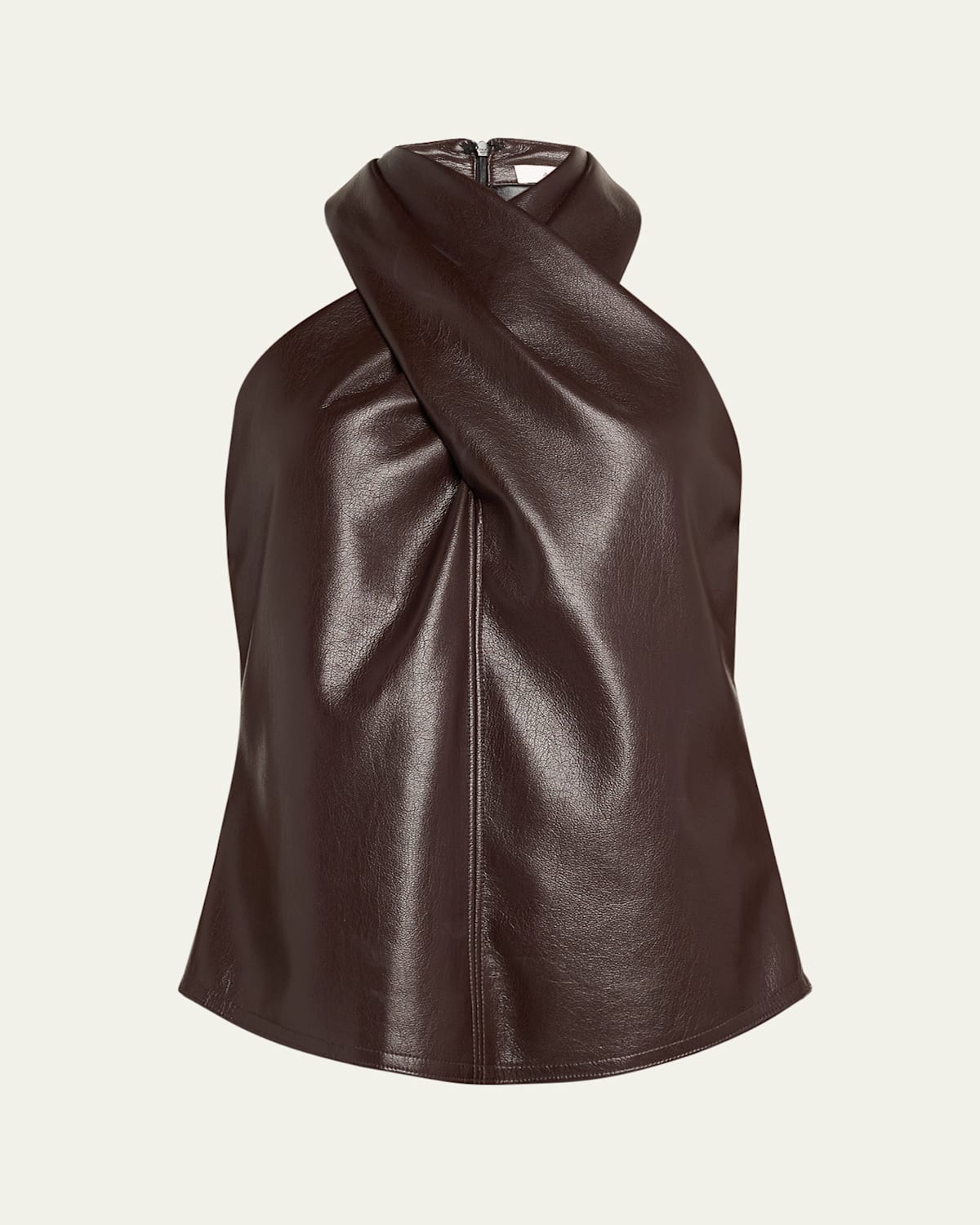 A.l.c Quinn Crisscross Faux-leather Top In Brown