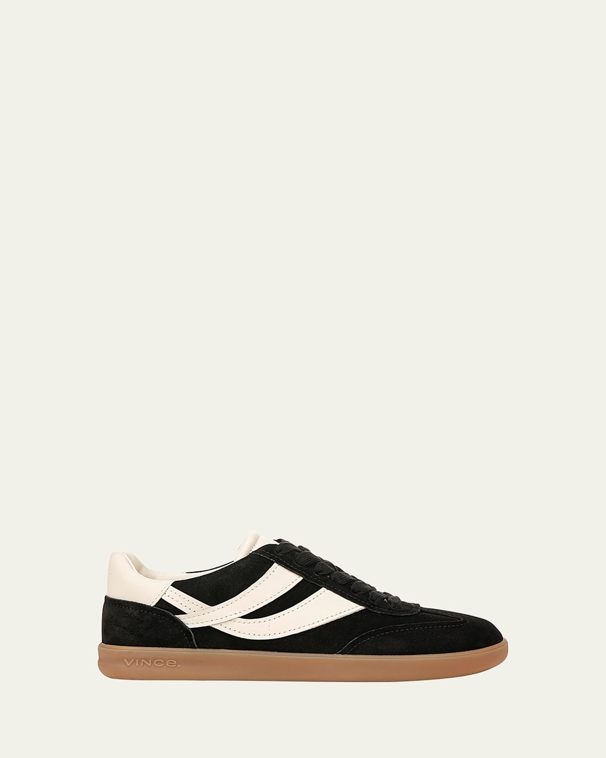 Vince Oasis Bicolor Leather Retro Sneakers In Black  Moonlight
