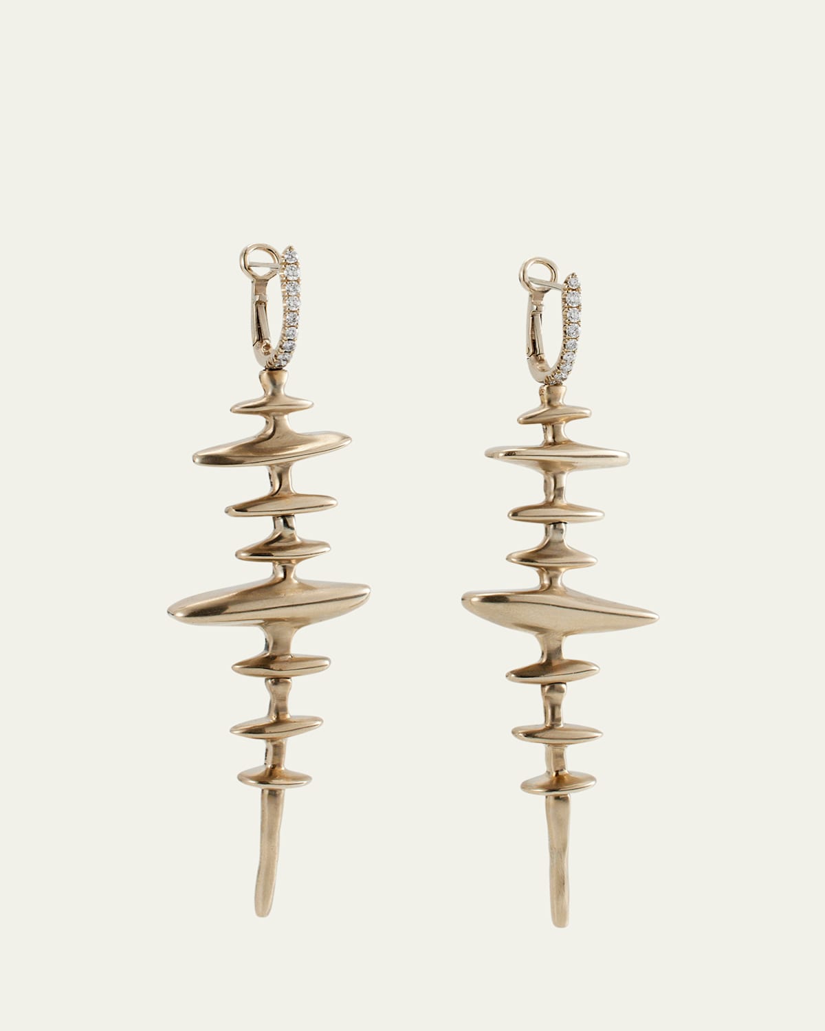 White Gold Chrona Totem Earrings with Diamonds