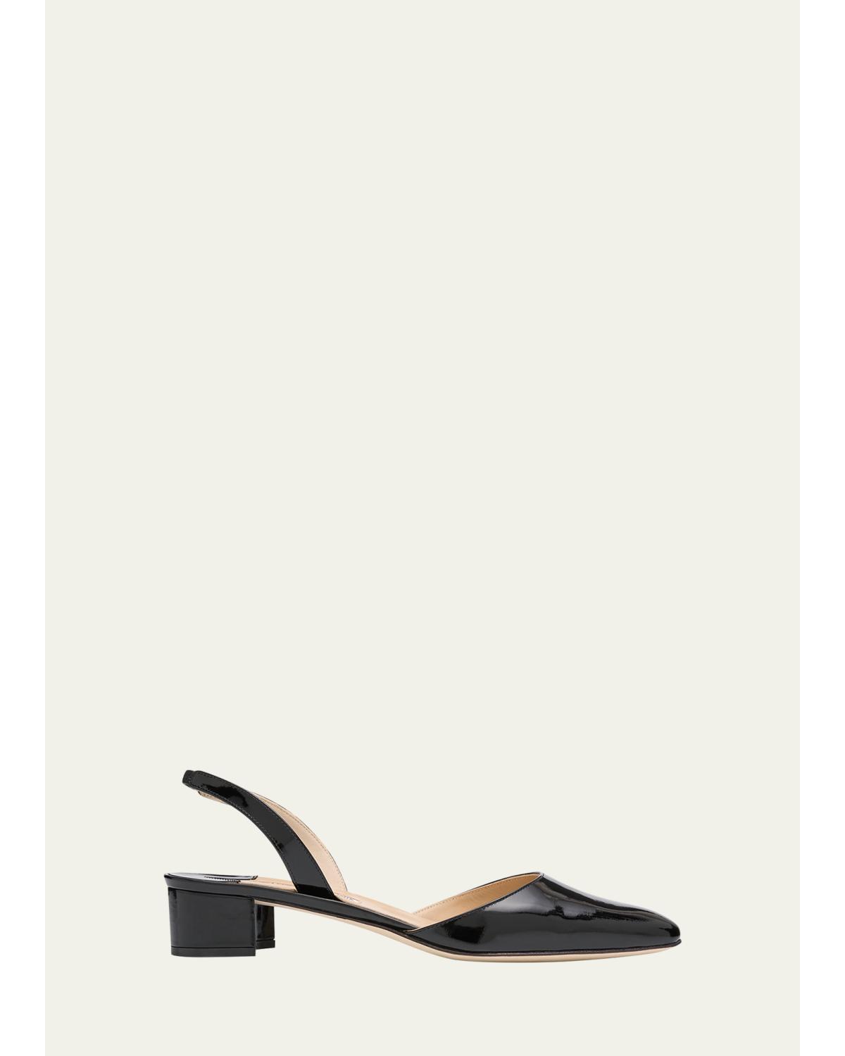 Aspro Leather Slingback Ballerina Pumps