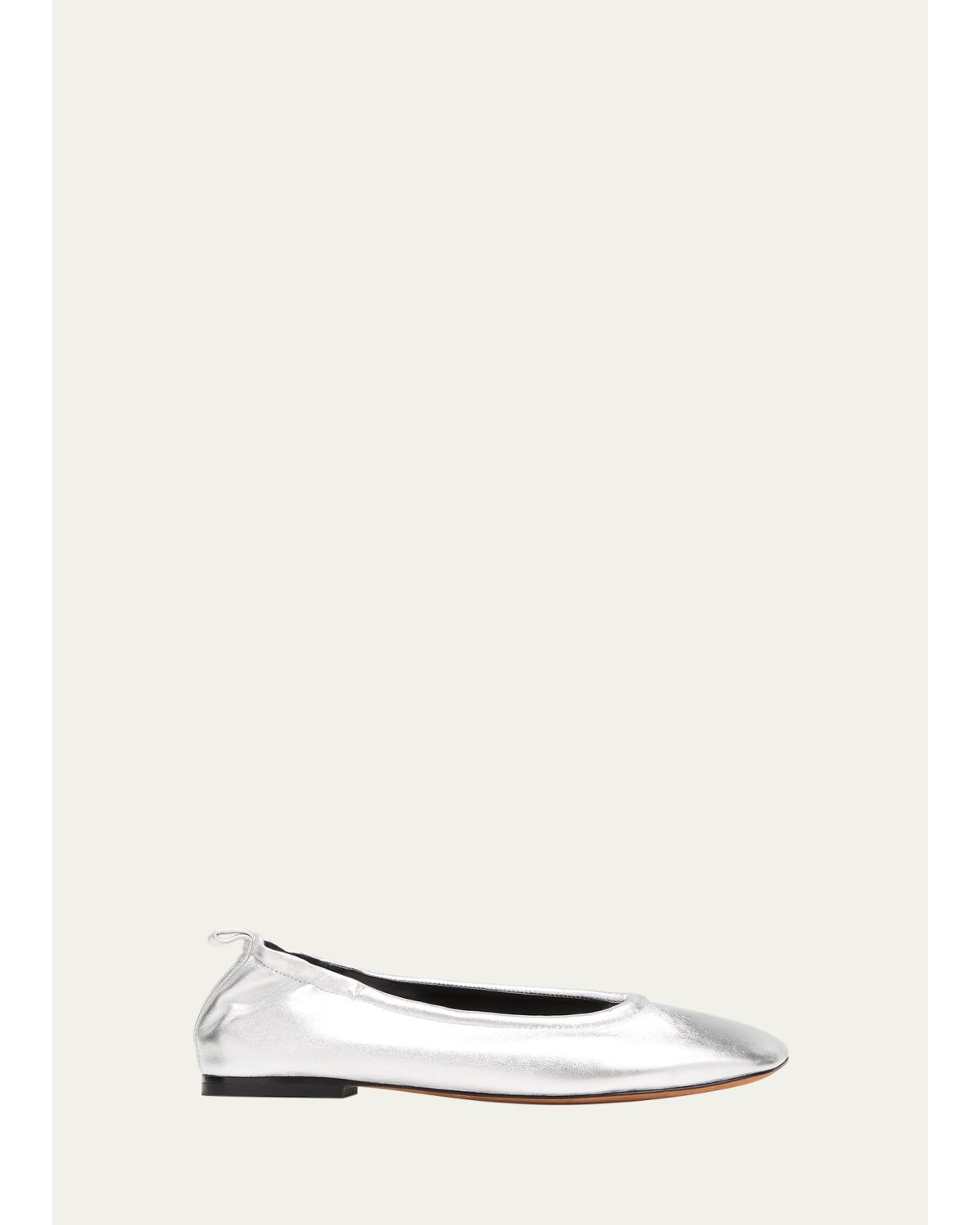 ID Stretch Metallic Ballerina Flats
