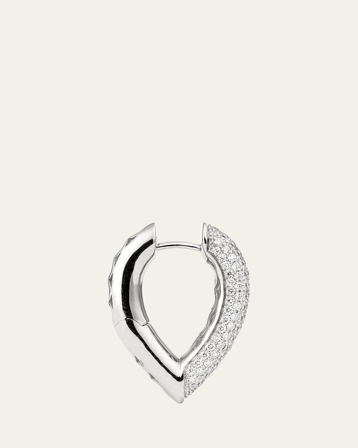 The Drop Link Earrings, Medium, in White Gold and White Diamonds