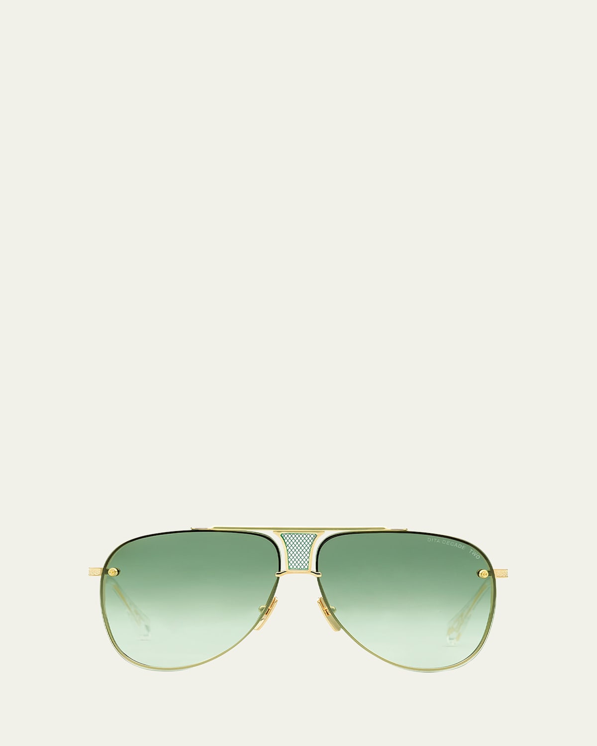 Dita Men's Decade-two Titanium Aviator Sunglasses In Yellow Gold - Crystal Clear