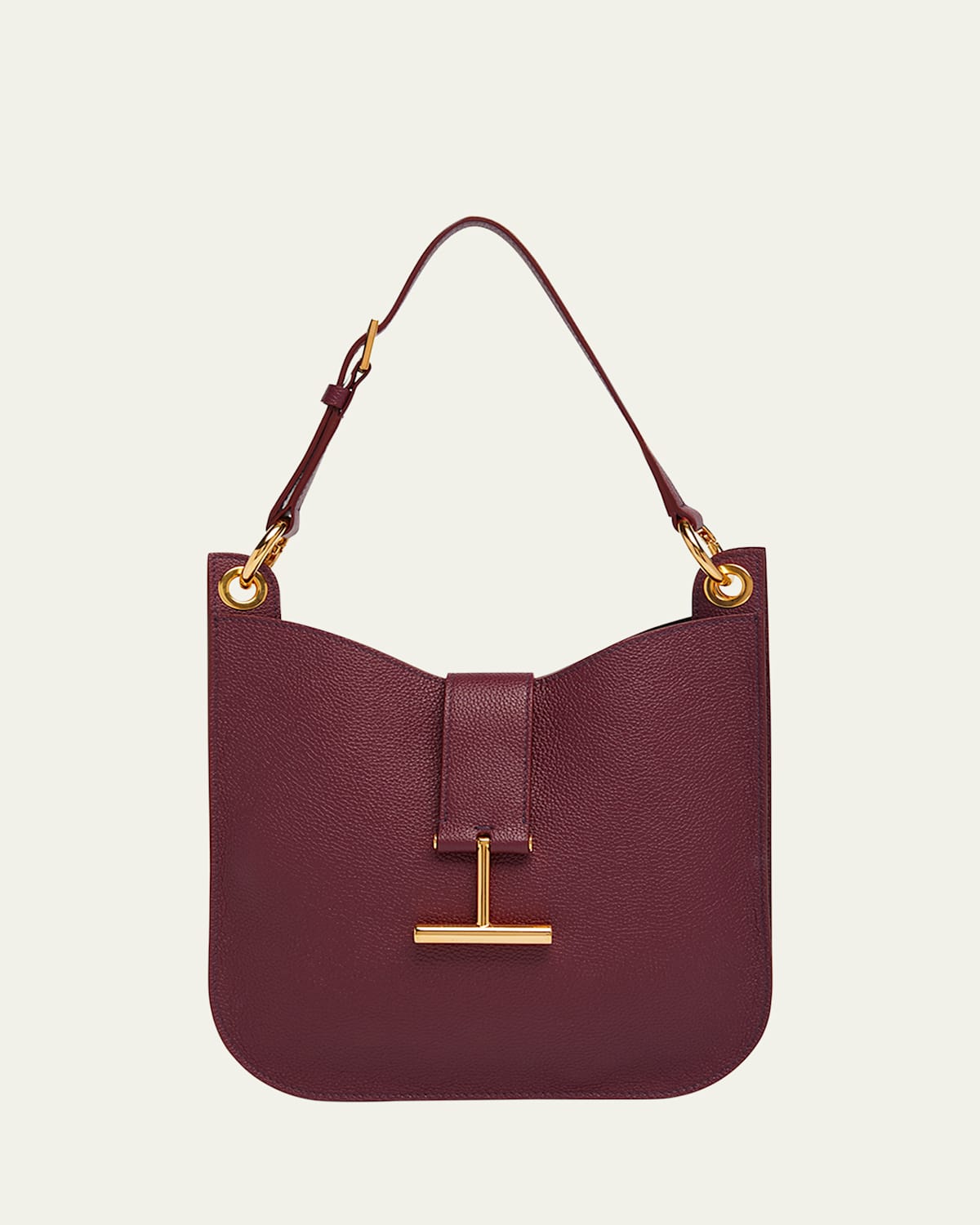 Tom Ford Tara Small Hobo Crossbody In Grained Leather