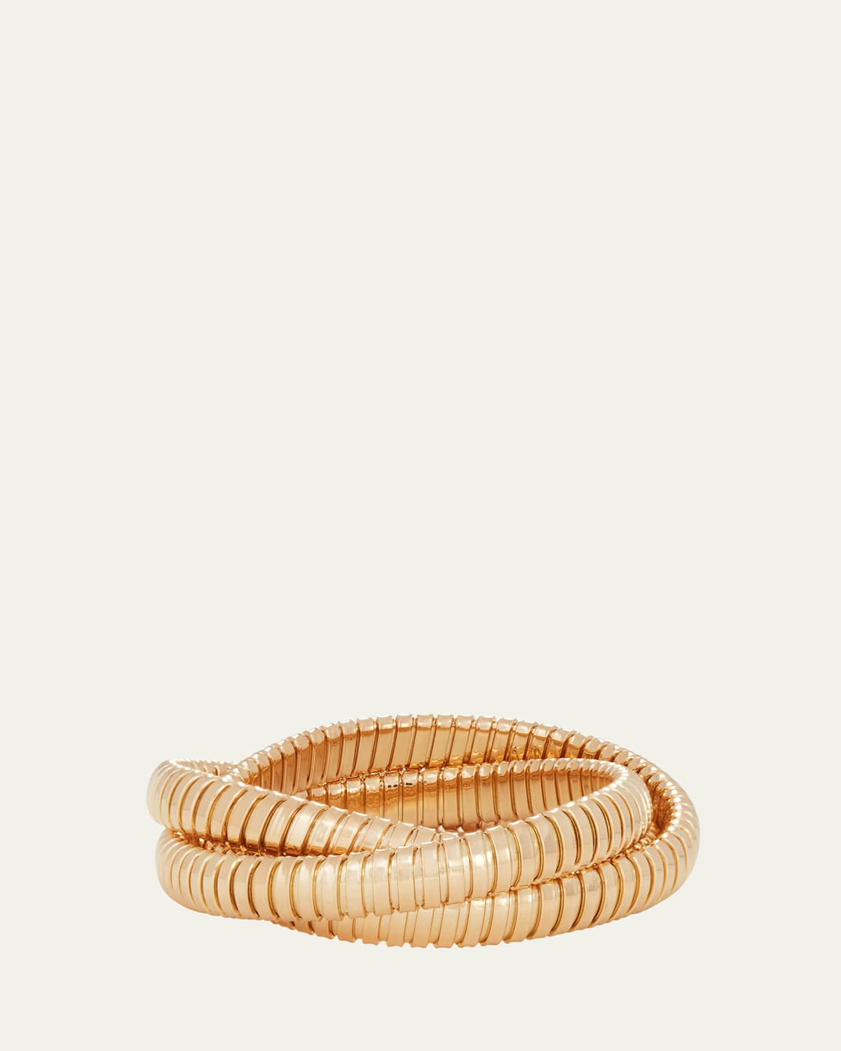 18K Yellow Gold 3 Band Rolling Bracelet, 9mm
