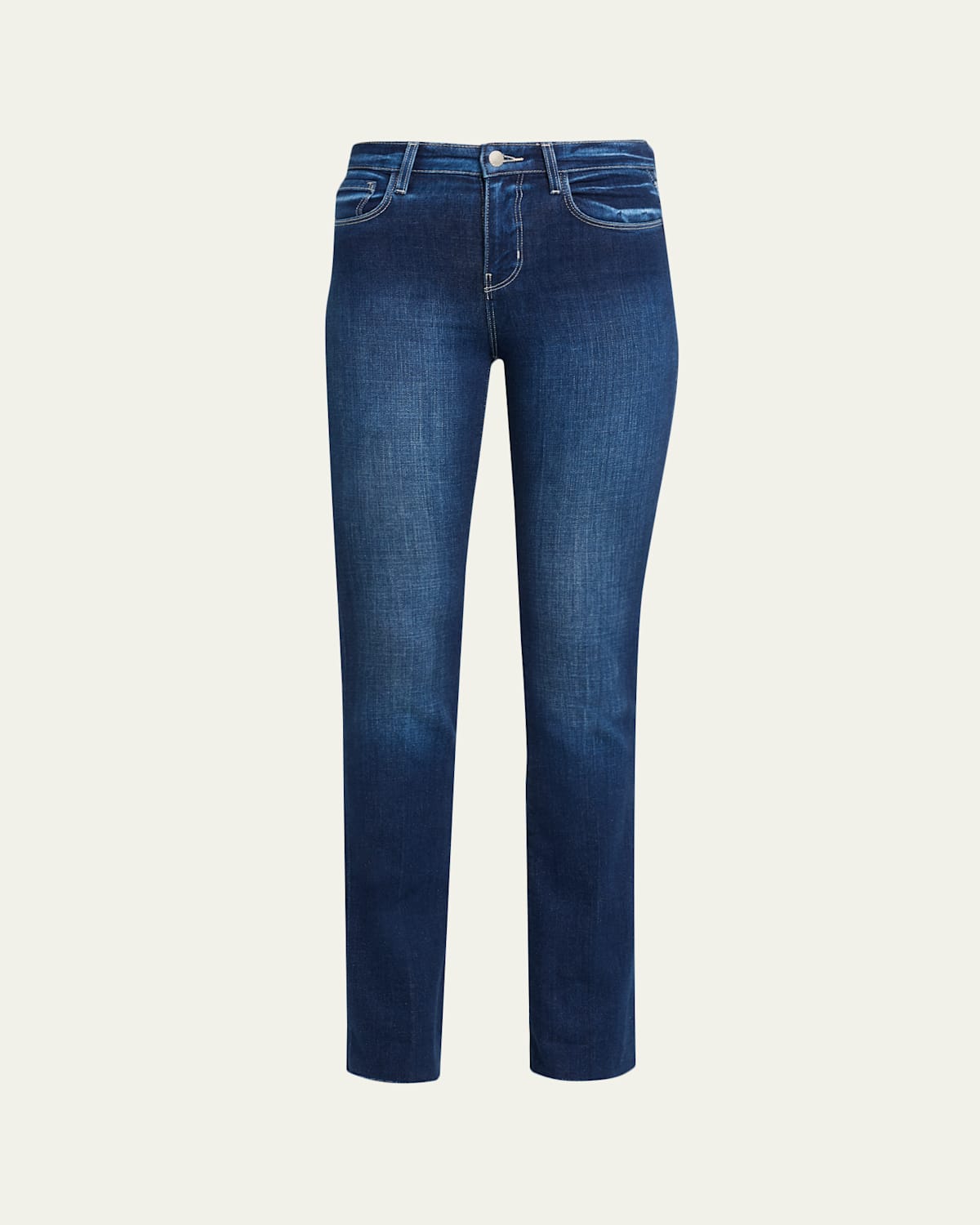 L'agence Ruth High Rise Straight Jeans In Blue