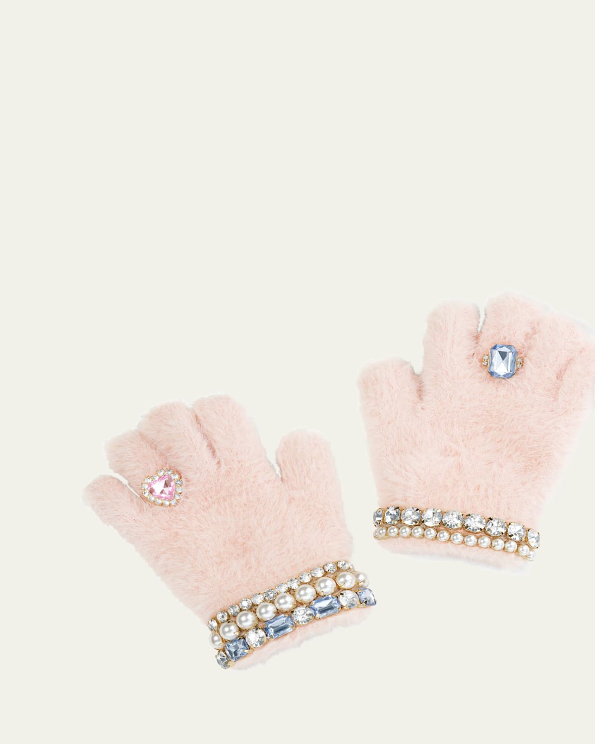 Super Smalls Girl's Embellished Chenille Gloves