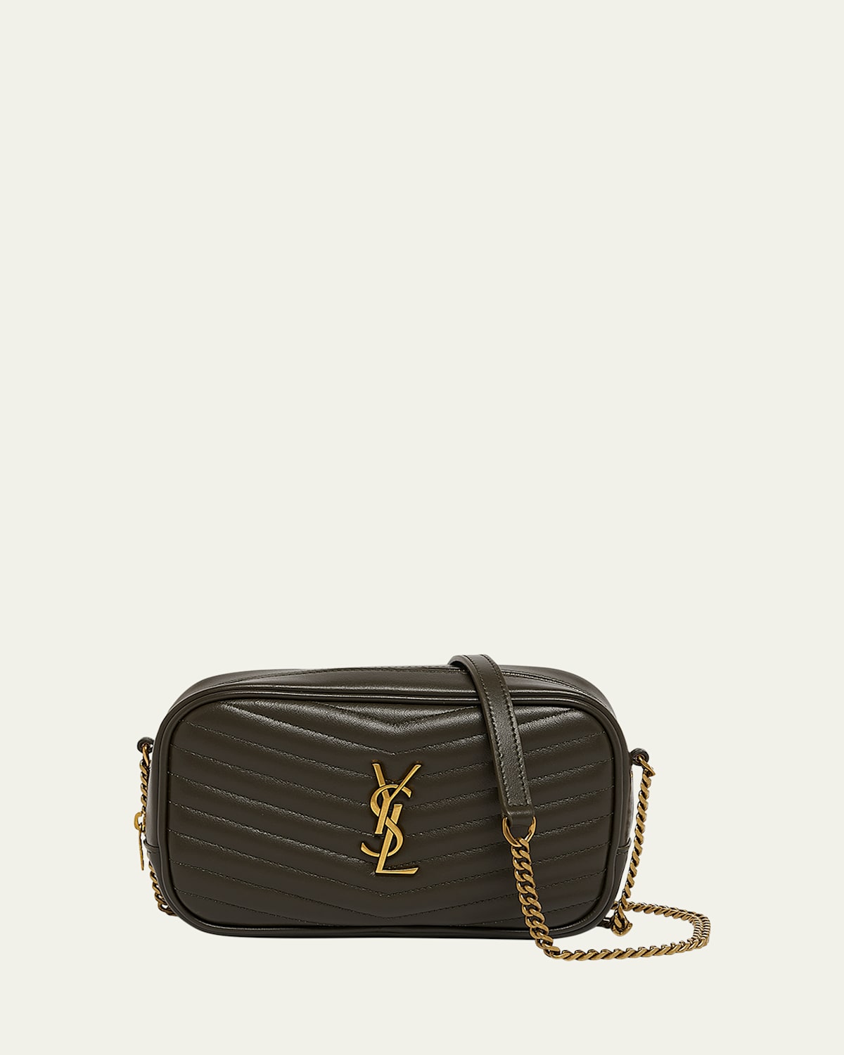 Saint Laurent Lou Mini Ysl Camera Bag In Smooth Quilted Leather In Gold ModeSens