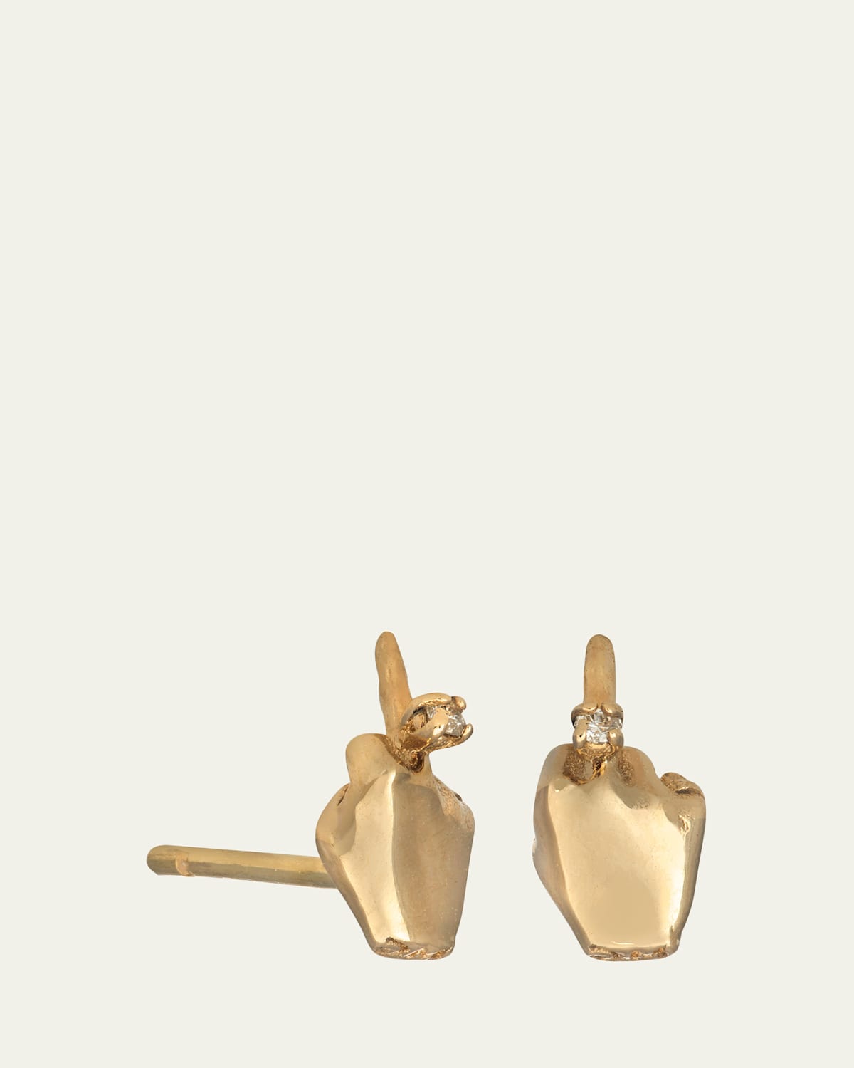 Maura Green Jewelry 14K Yellow Gold Ladybird Stud Earrings with Diamonds