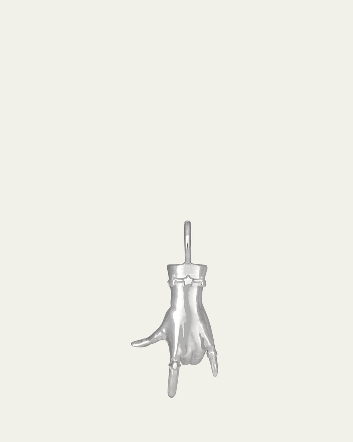 I Love You ASL LadyFinger Sterling Silver Pendant