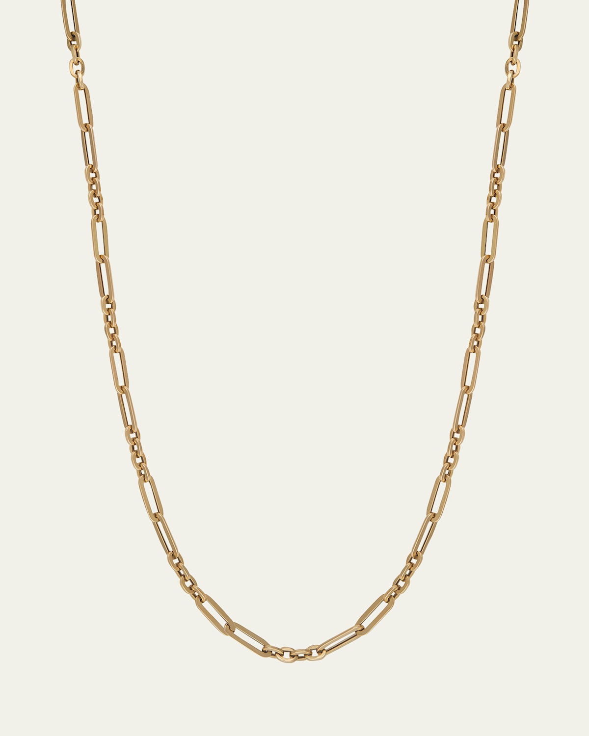 14K Yellow Gold Semi-Hollow Fancy Link Chain Necklace, 20"