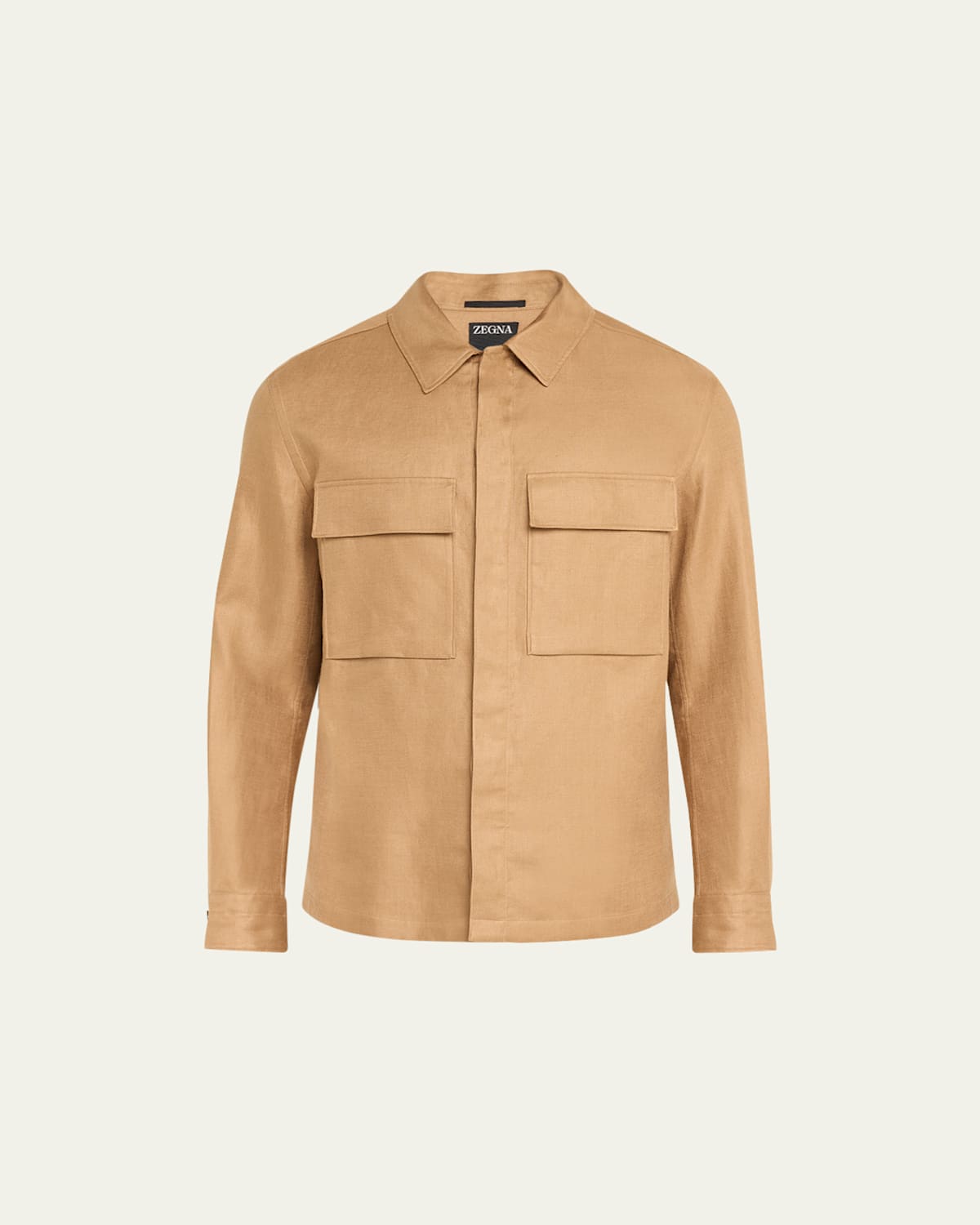 ZEGNA MEN'S OASI LINEN OVERSHIRT 