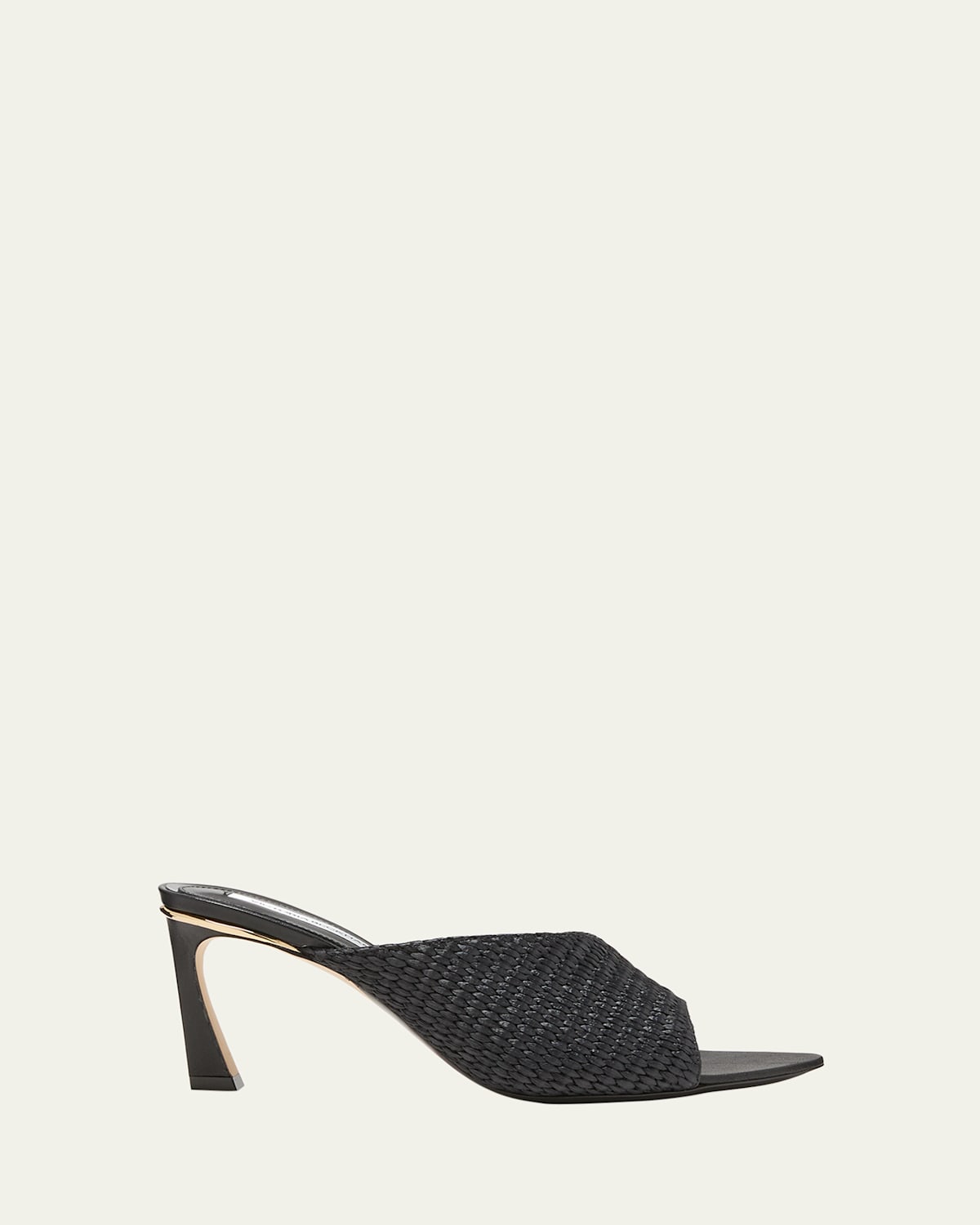 Raffia Stiletto Mule Sandals
