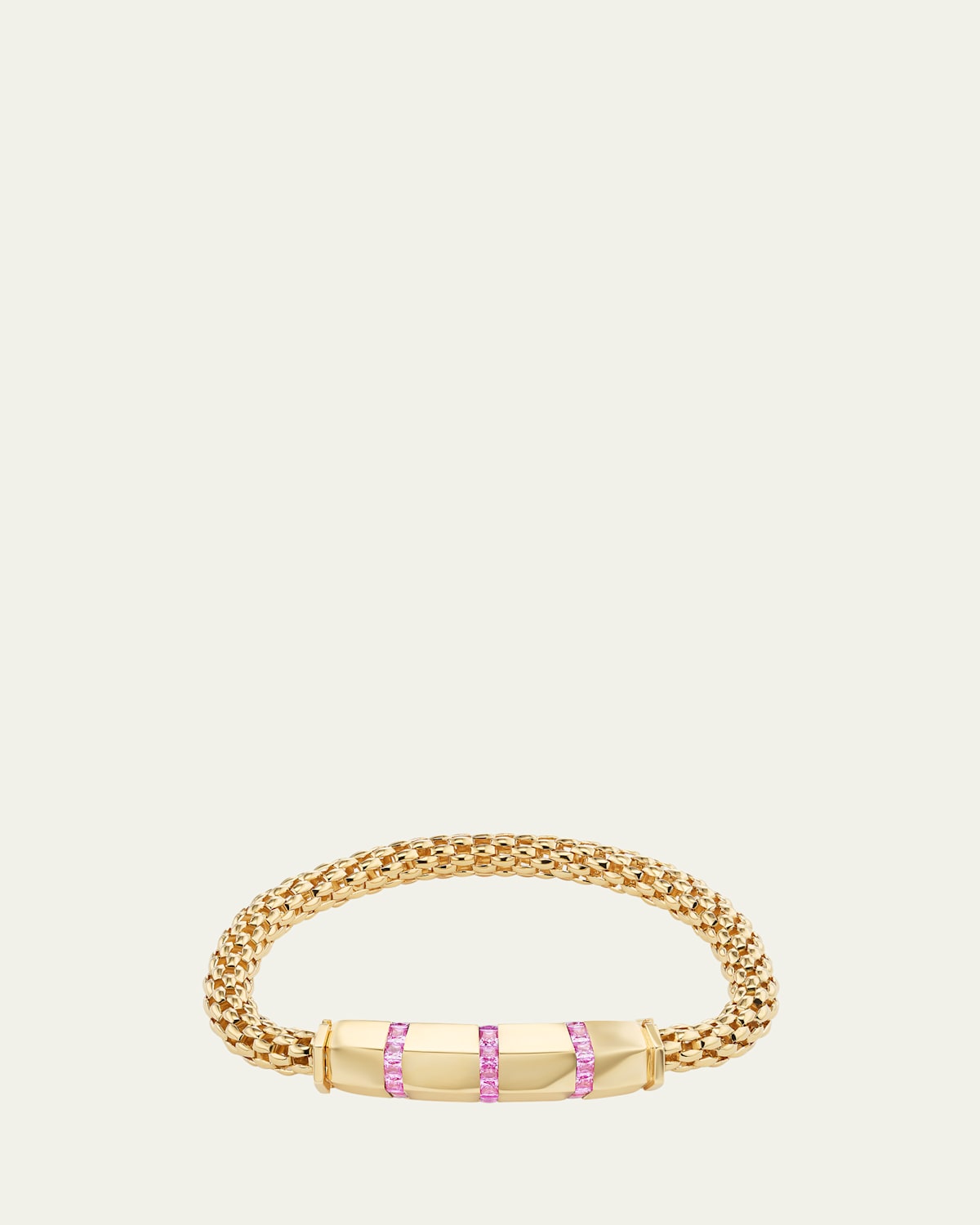 18K Yellow Gold Stella Pink Sapphire Bar Bracelet