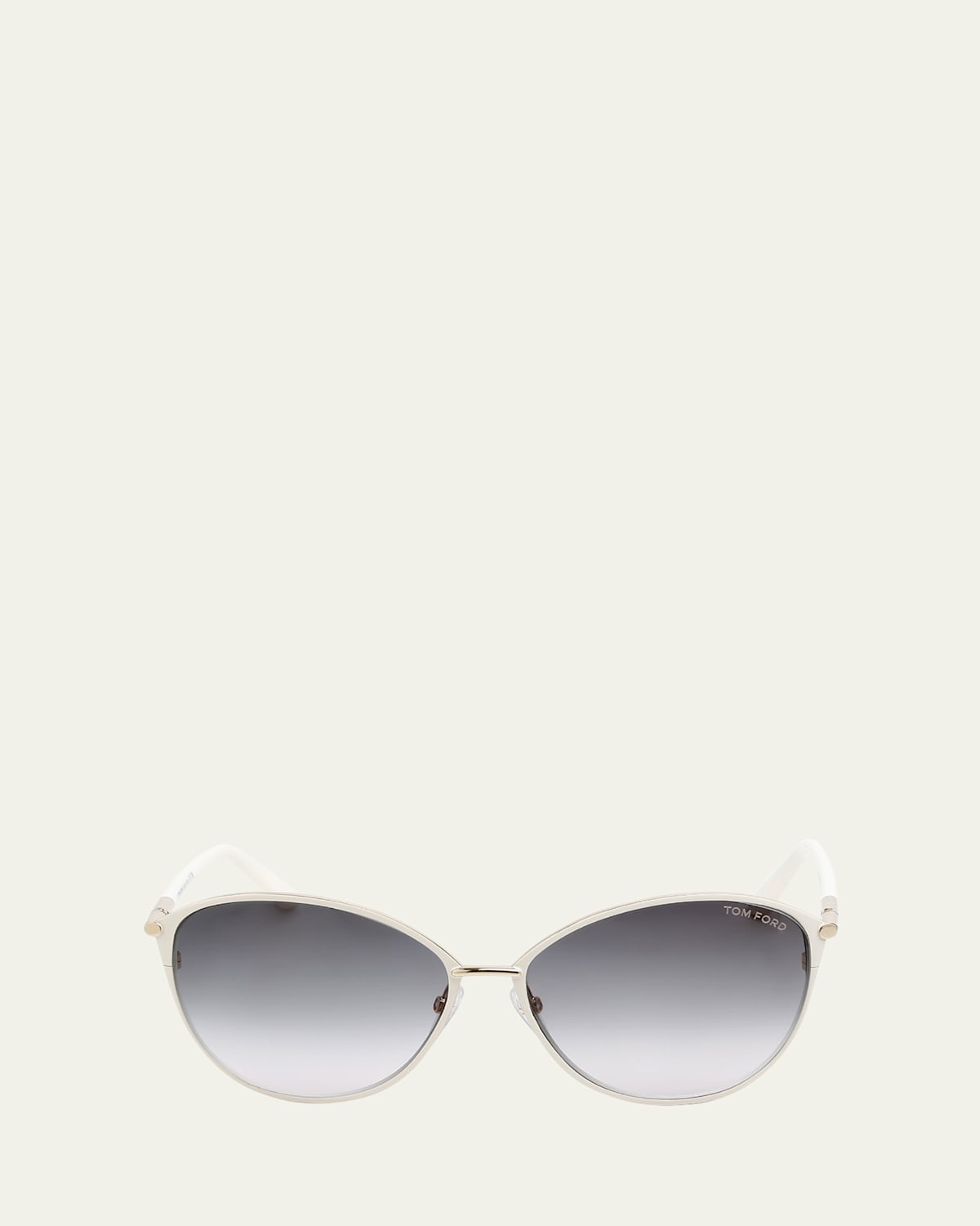 Tom Ford Penelope Gradient Acetate & Metal Round Sunglasses In White