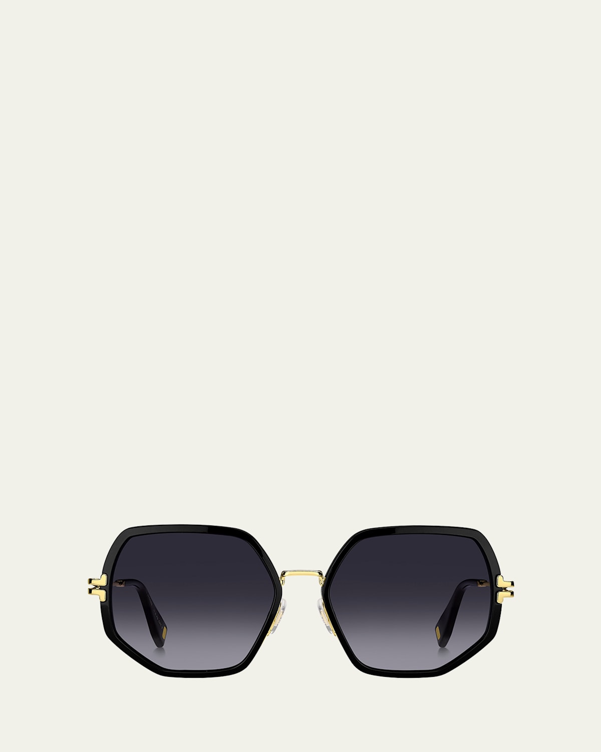 Marc Jacobs Geometric Metal & Acetate Square Sunglasses In Black