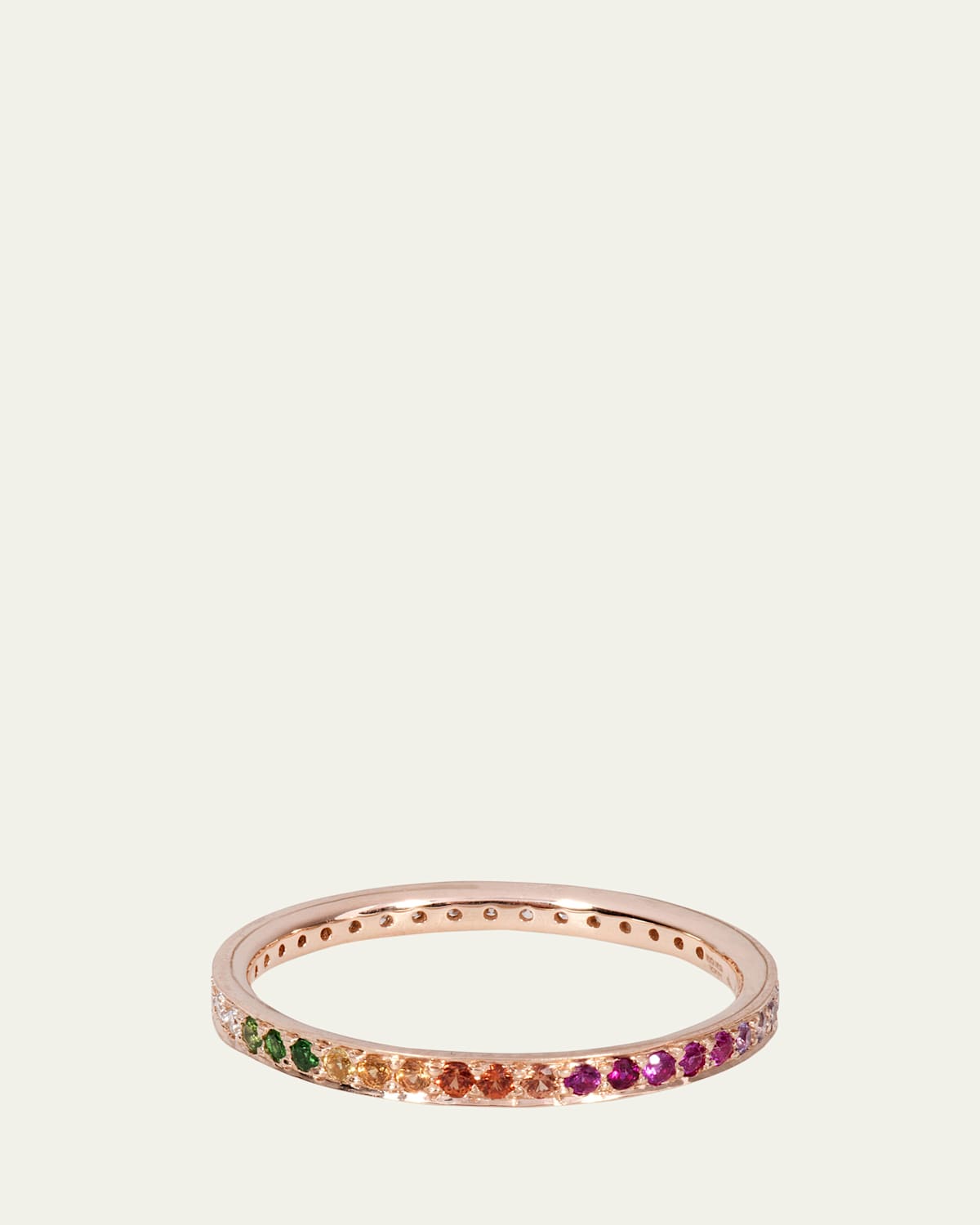 18K Rose Gold Journey Diamond and Rainbow Eternity Ring