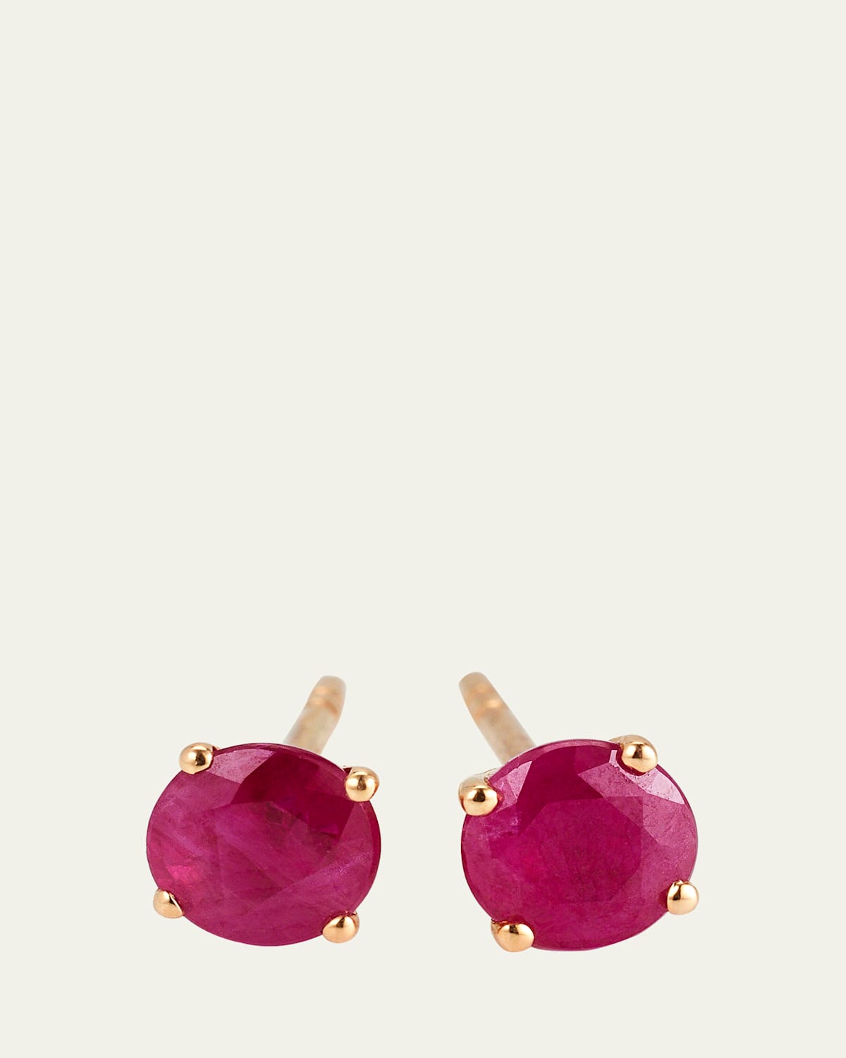 18k Rose Gold Gemstone Stud Earrings