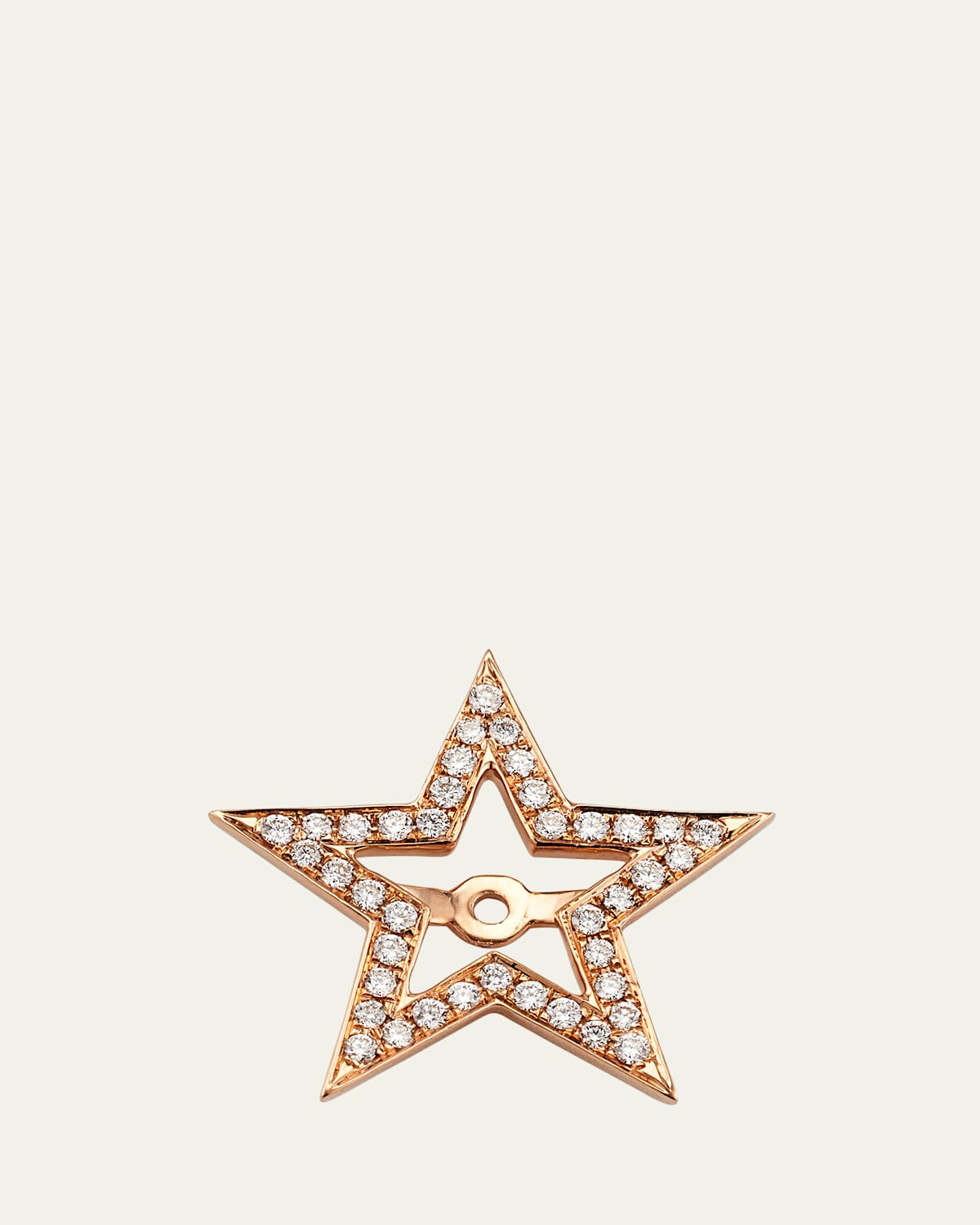 18K Rose Gold Diamond Star Earring Jacket, Single