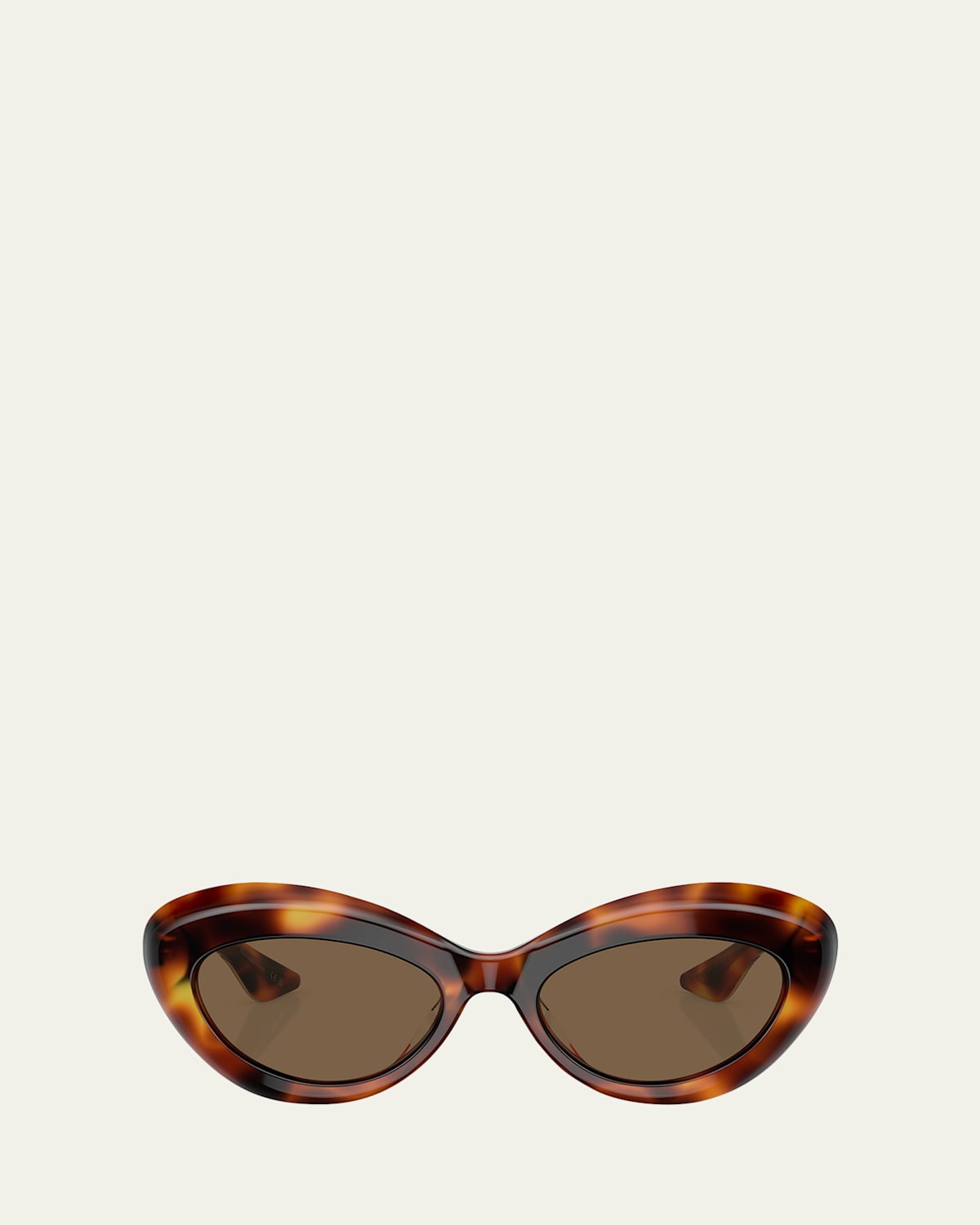 Khaite Bold Acetate Oval Sunglasses In Brown