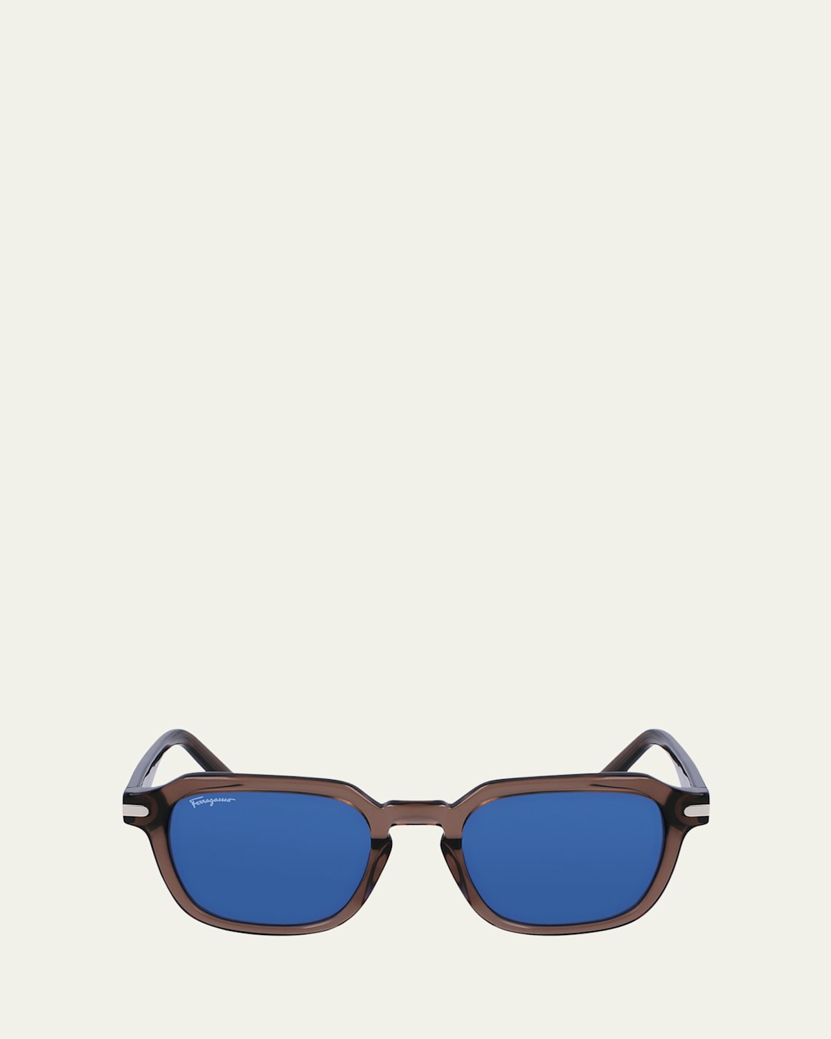 Men's Classic Logo Acetate Rectangle Sunglasses