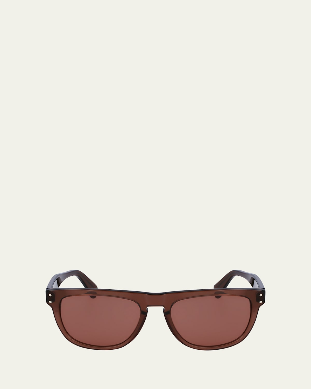 Men's Gancini Tea Cup Acetate Rectangle Sunglasses