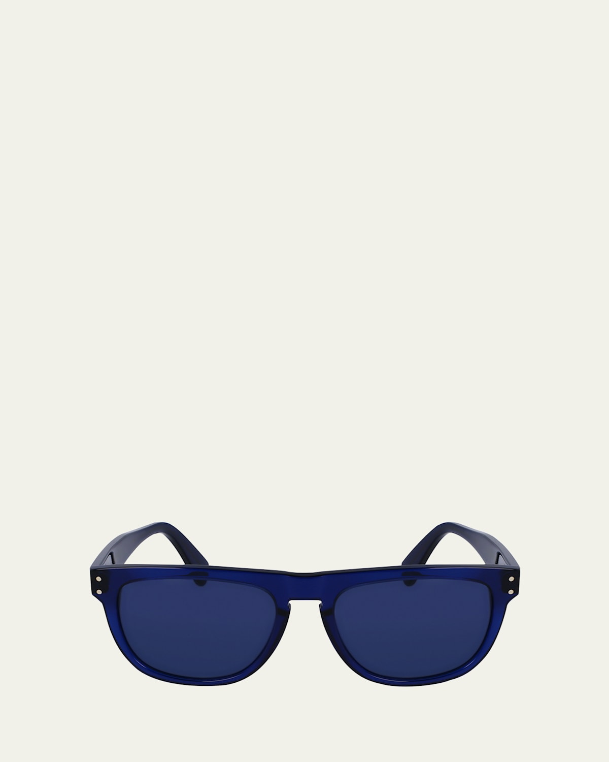 Men's Gancini Tea Cup Acetate Rectangle Sunglasses