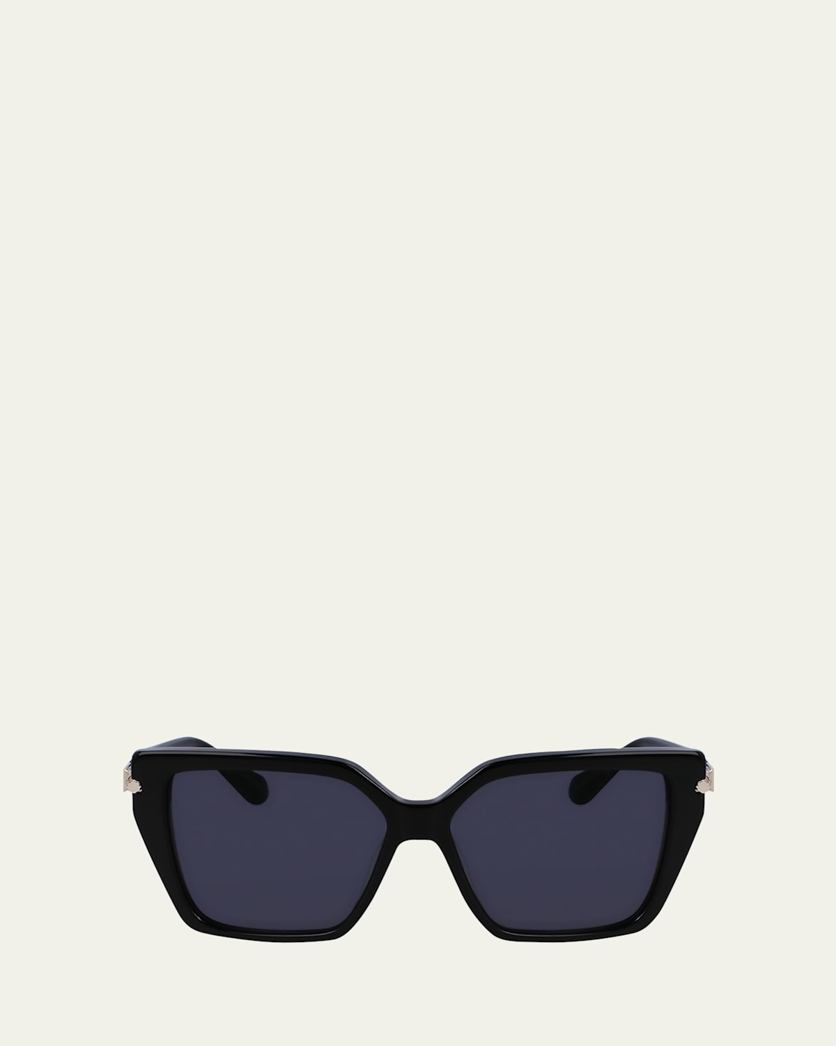 Ferragamo Logo Acetate & Metal Butterfly Sunglasses In Black