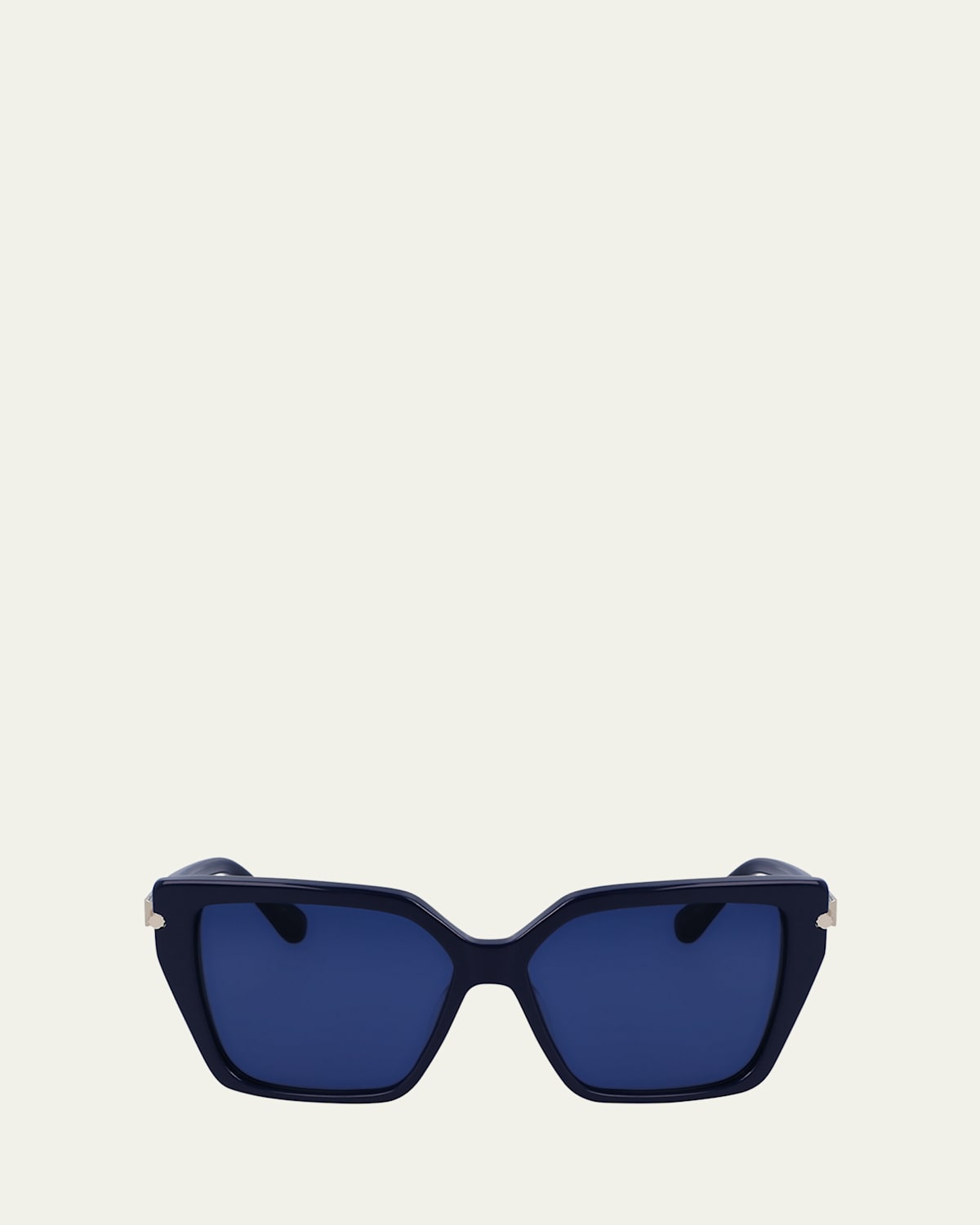 Ferragamo Logo Acetate & Metal Butterfly Sunglasses In Blue Navy