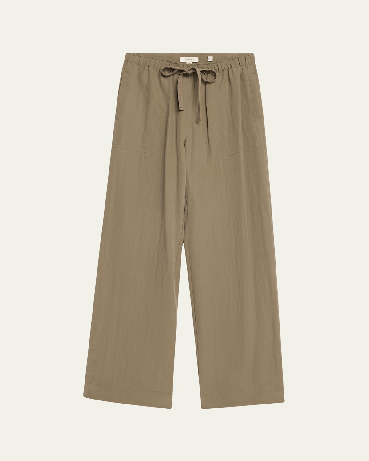 Shop Vince Mid-rise Wide-leg Utility Drawstring Pants In Smoky Moss