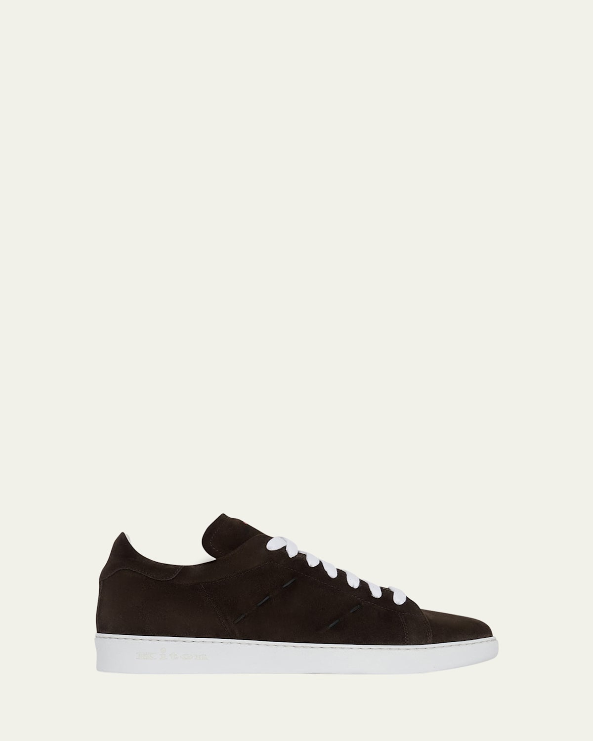 Kiton Men's Calf Suede Low-top Sneakers In Dark Brown