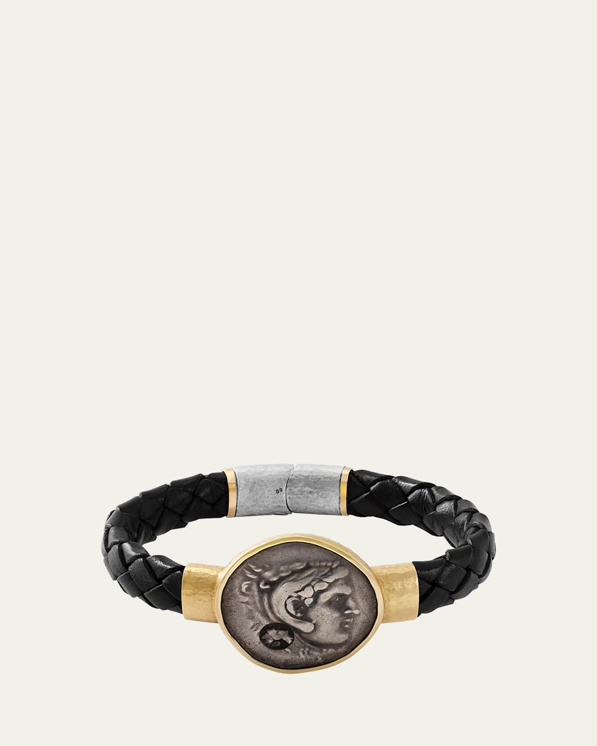 Men's Authentic Alexander the Great Coin Leather Bracelet
