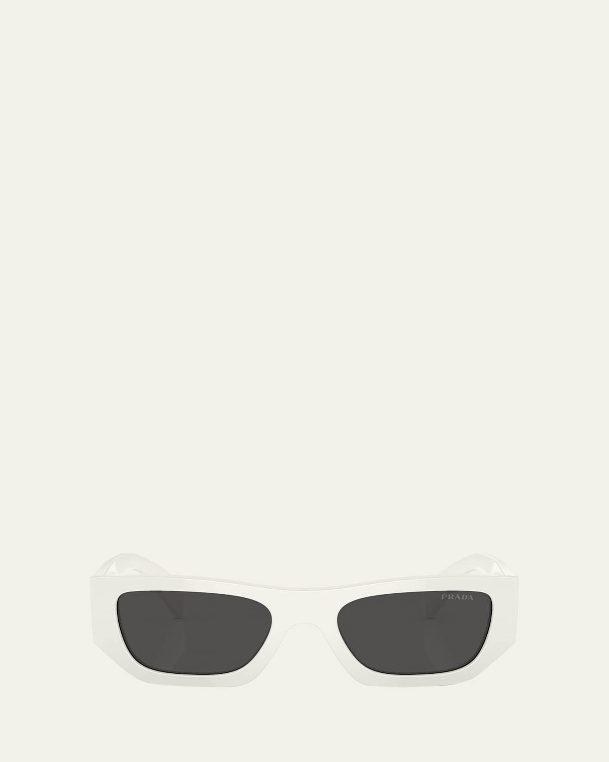 Prada Rectangle Acetate Sunglasses In White