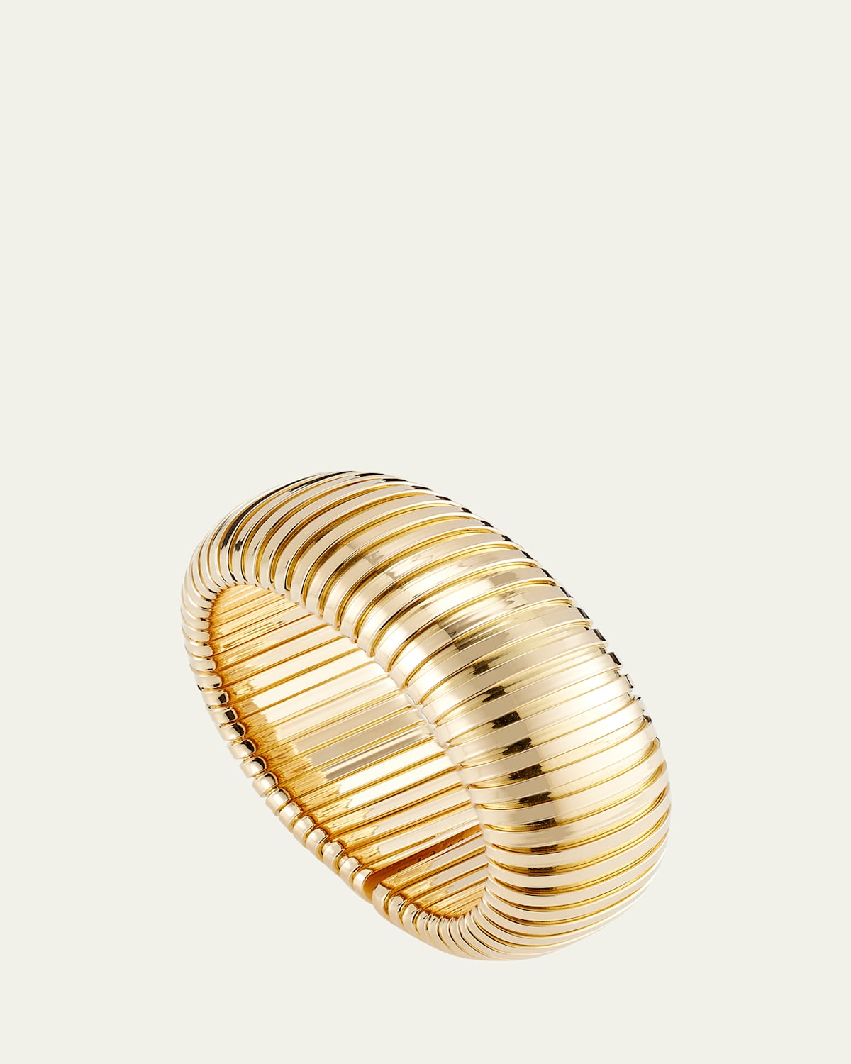 18K Yellow Gold Domed Cuff Bracelet