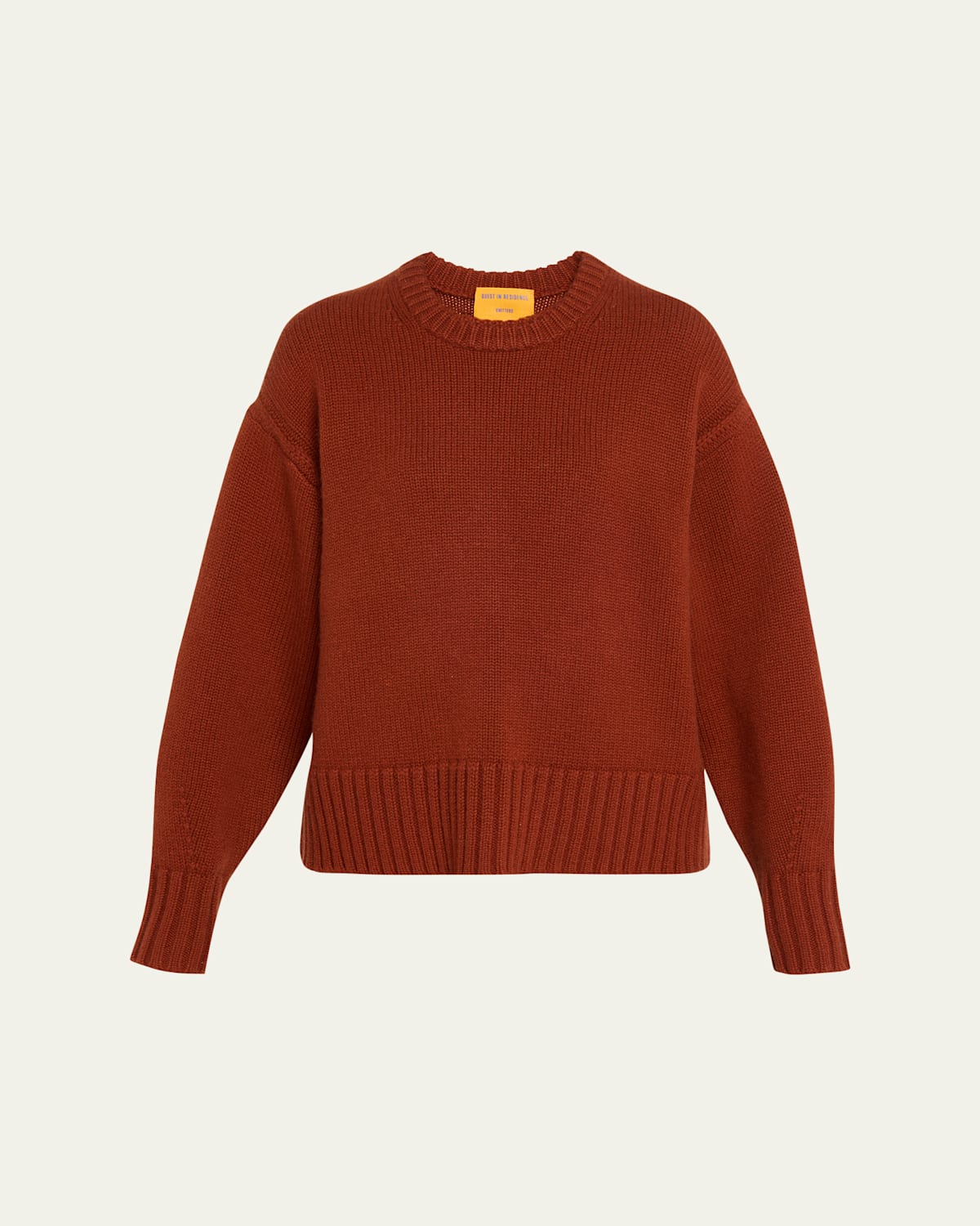 Guest In Residence Cozy Cashmere Crewneck Sweater In Orange