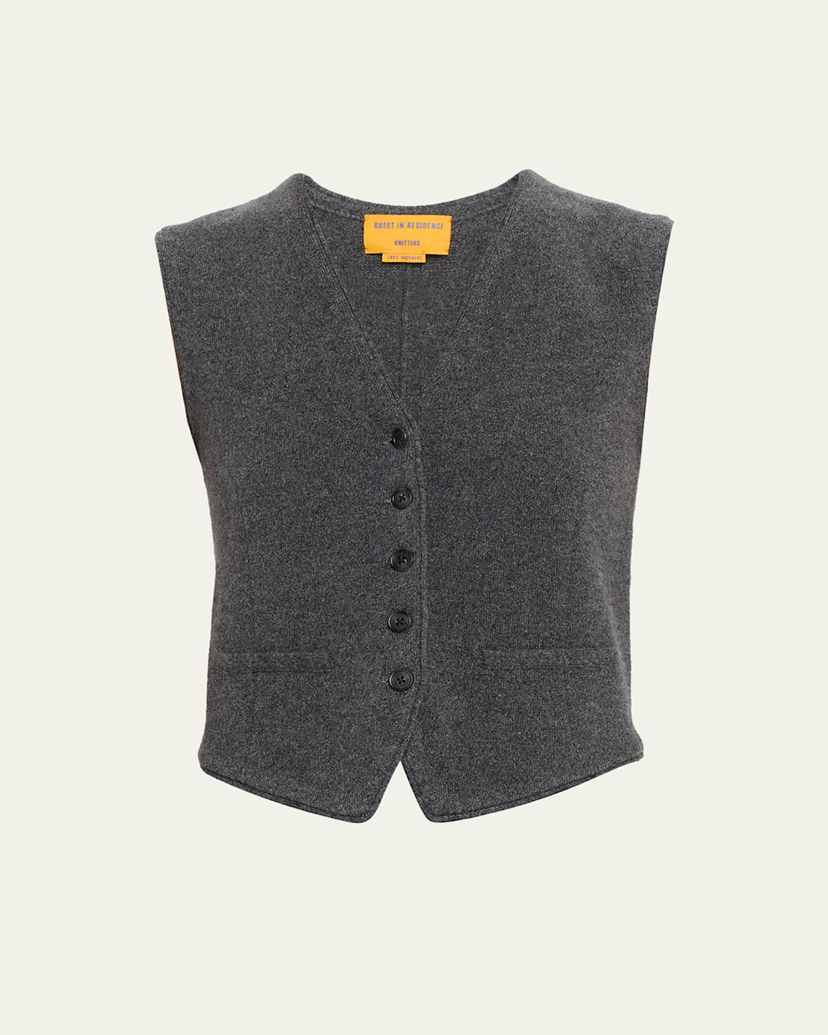 Guest In Residence Tailored Cashmere Vest In Gray